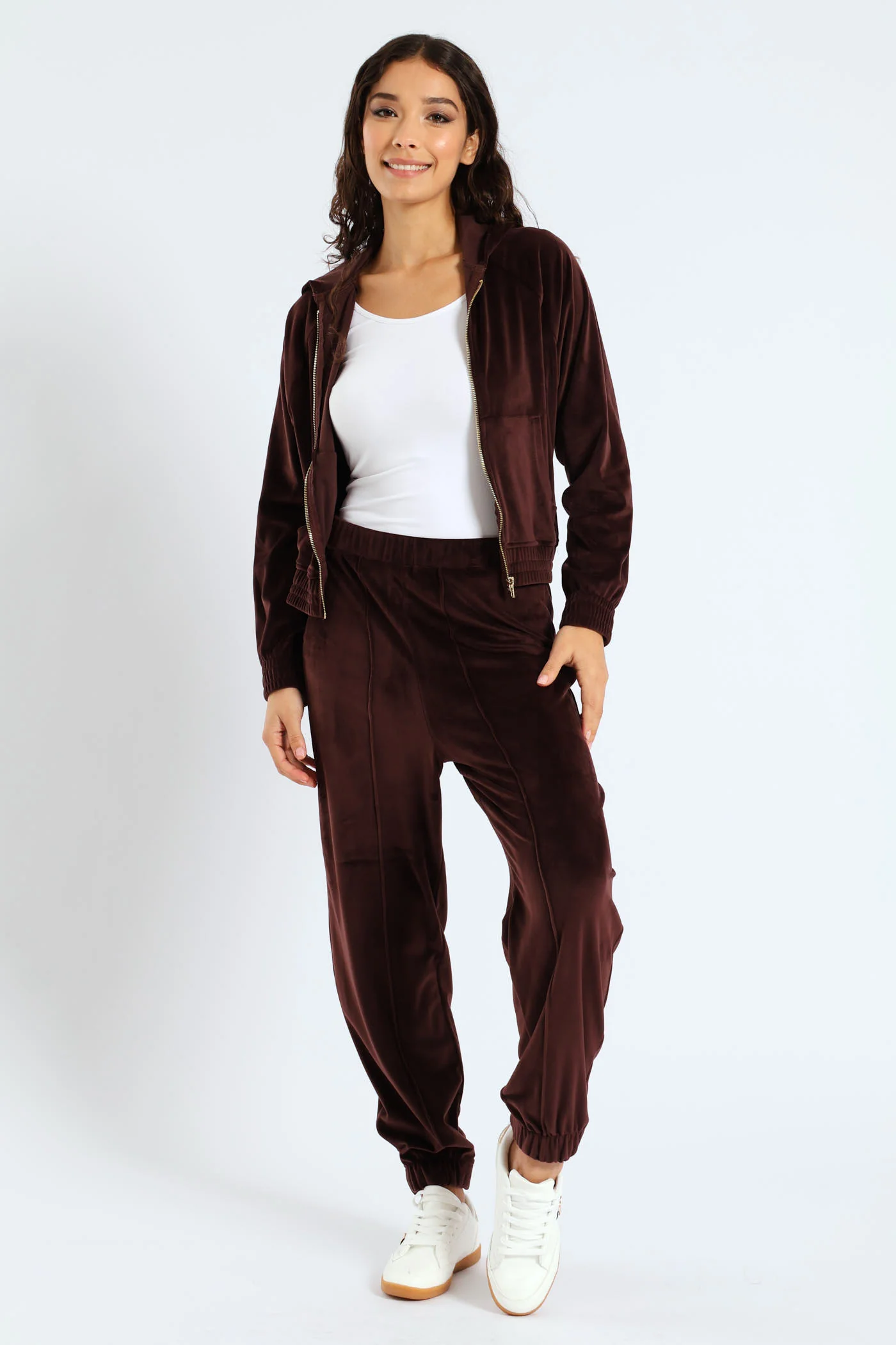 Velour Jogger - Chocolate - Image 2