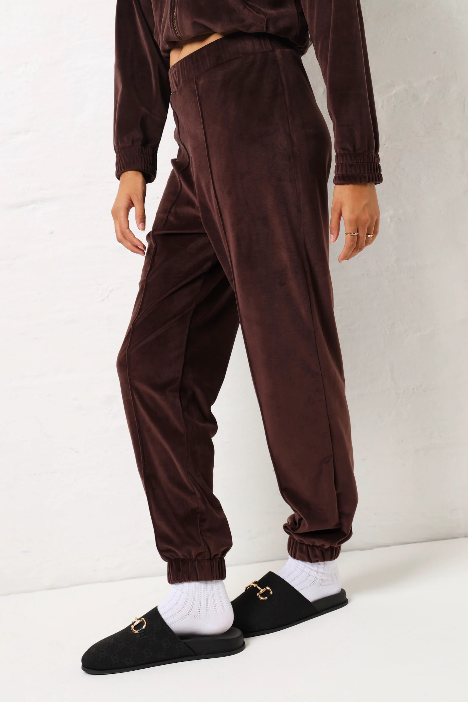 Velour Jogger - Chocolate - Image 3