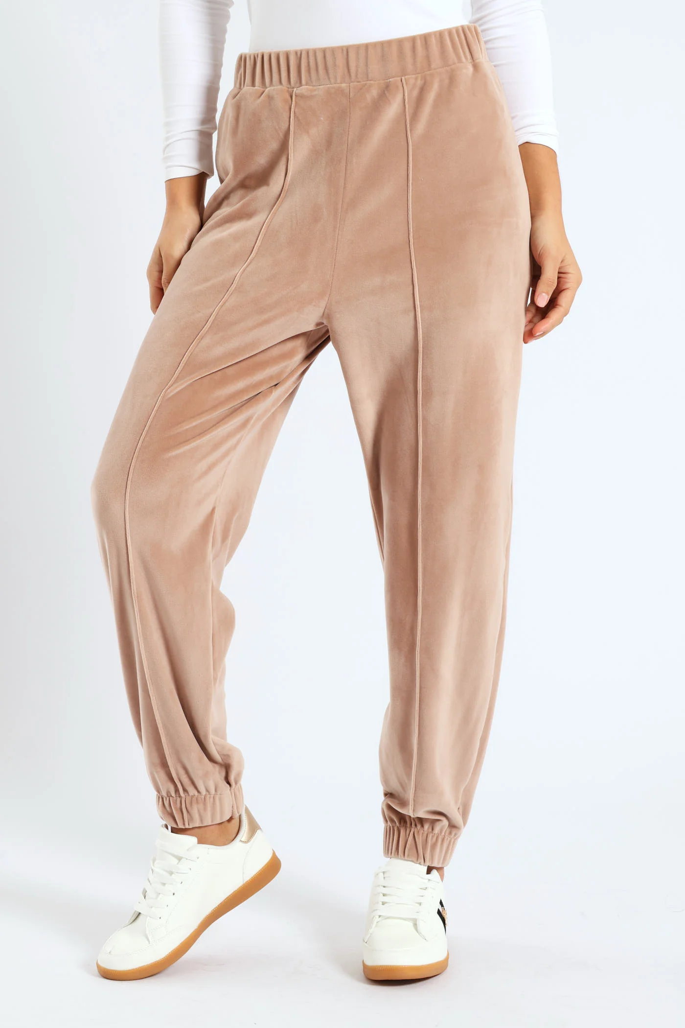 Velour Jogger - Taupe