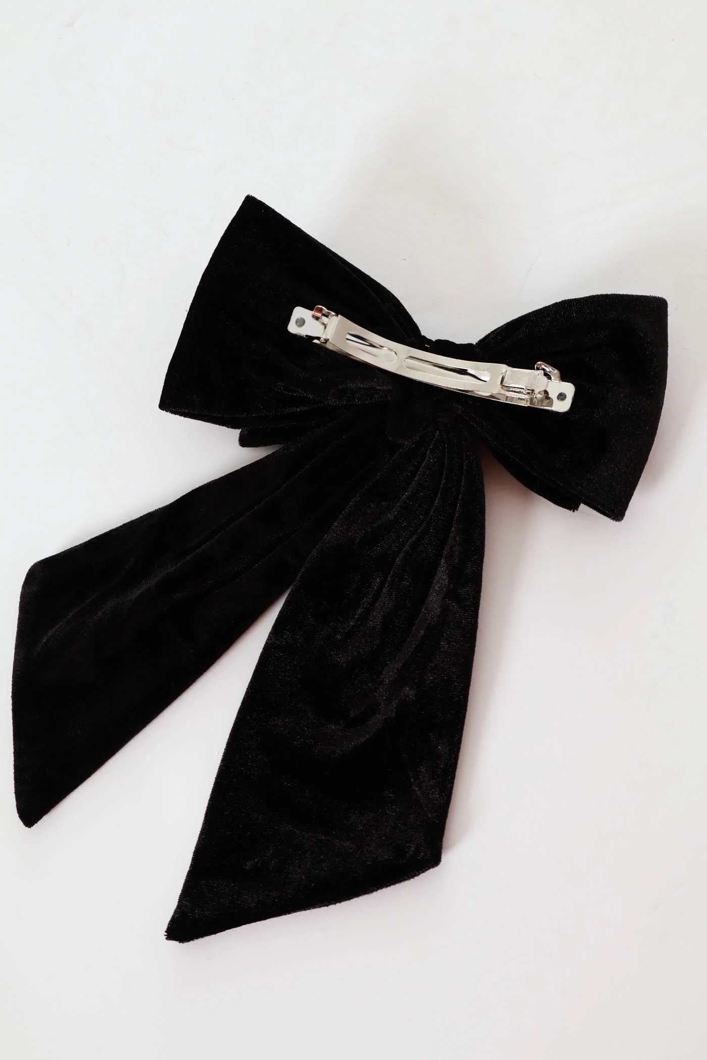 Velvet Bow Hairclip - Black - Image 3
