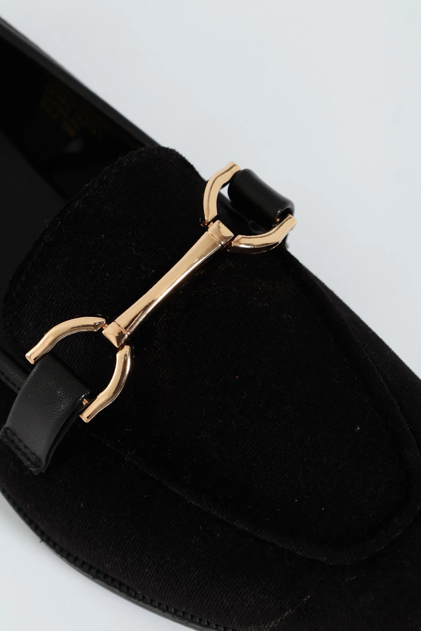 Velvet Loafer With Bar Trim - Black - Image 5