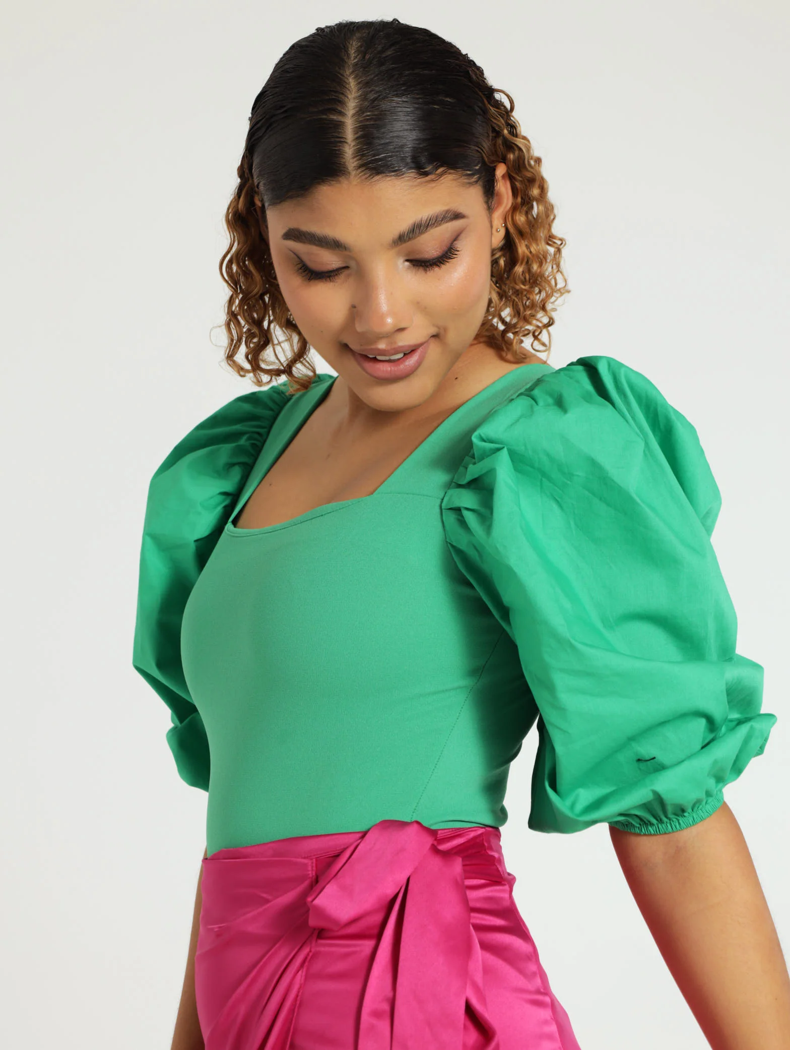 Volume Sleeve Combo Bodysuit - Image 2