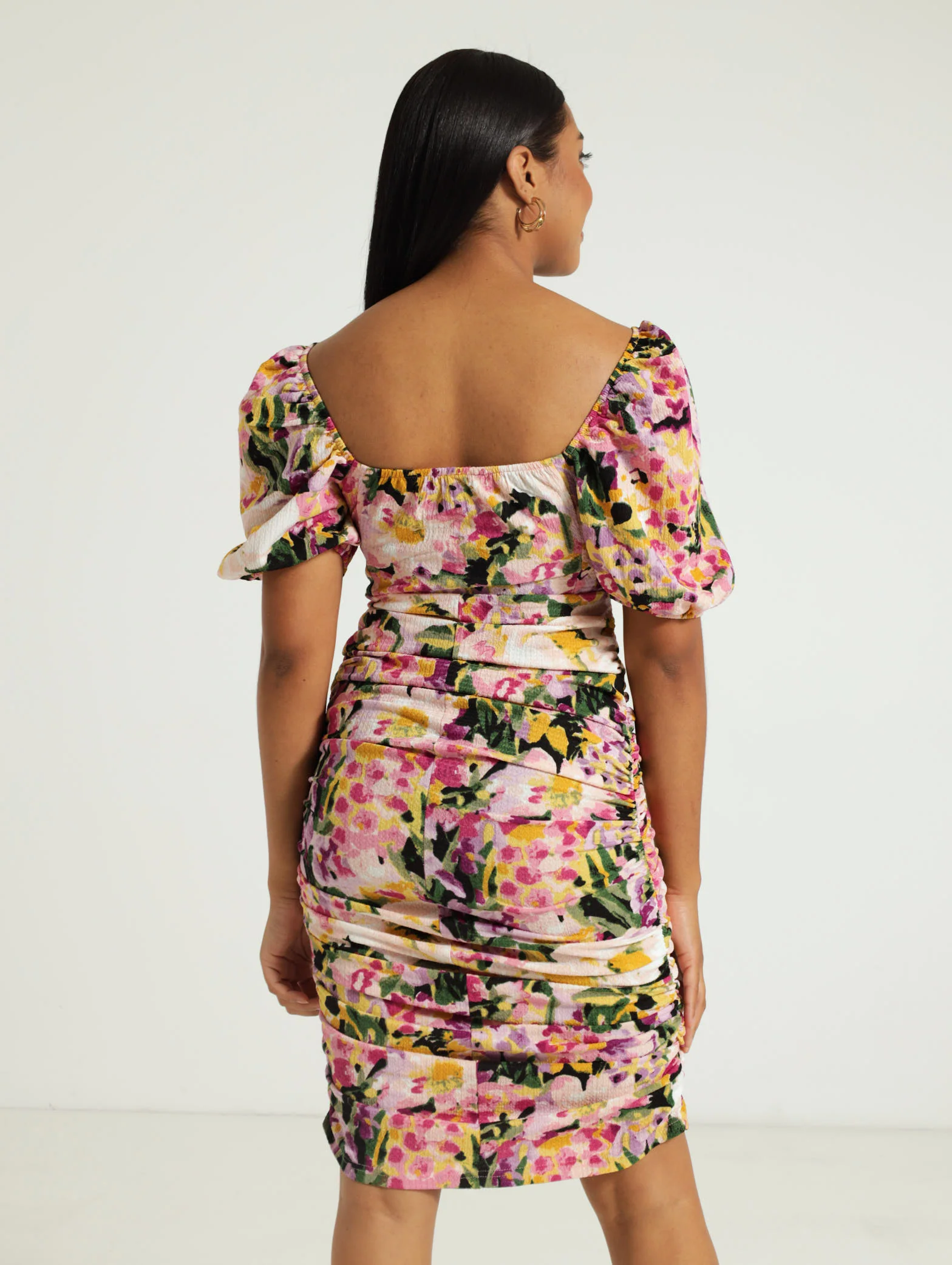 Volume Sleeve Tie Front Bodice Dress - Image 3