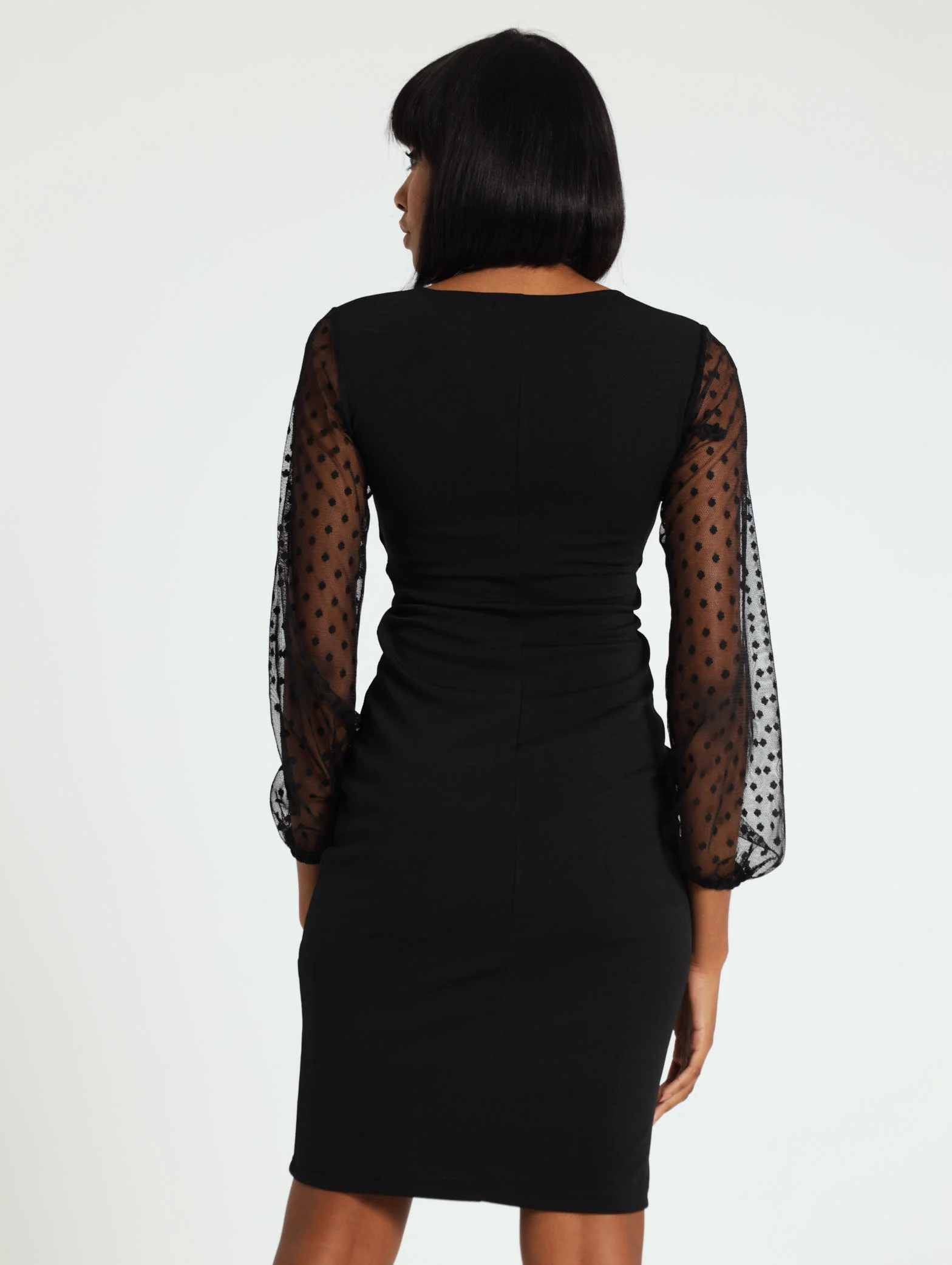 Volume Sleeve Twist Front Dress - Image 4