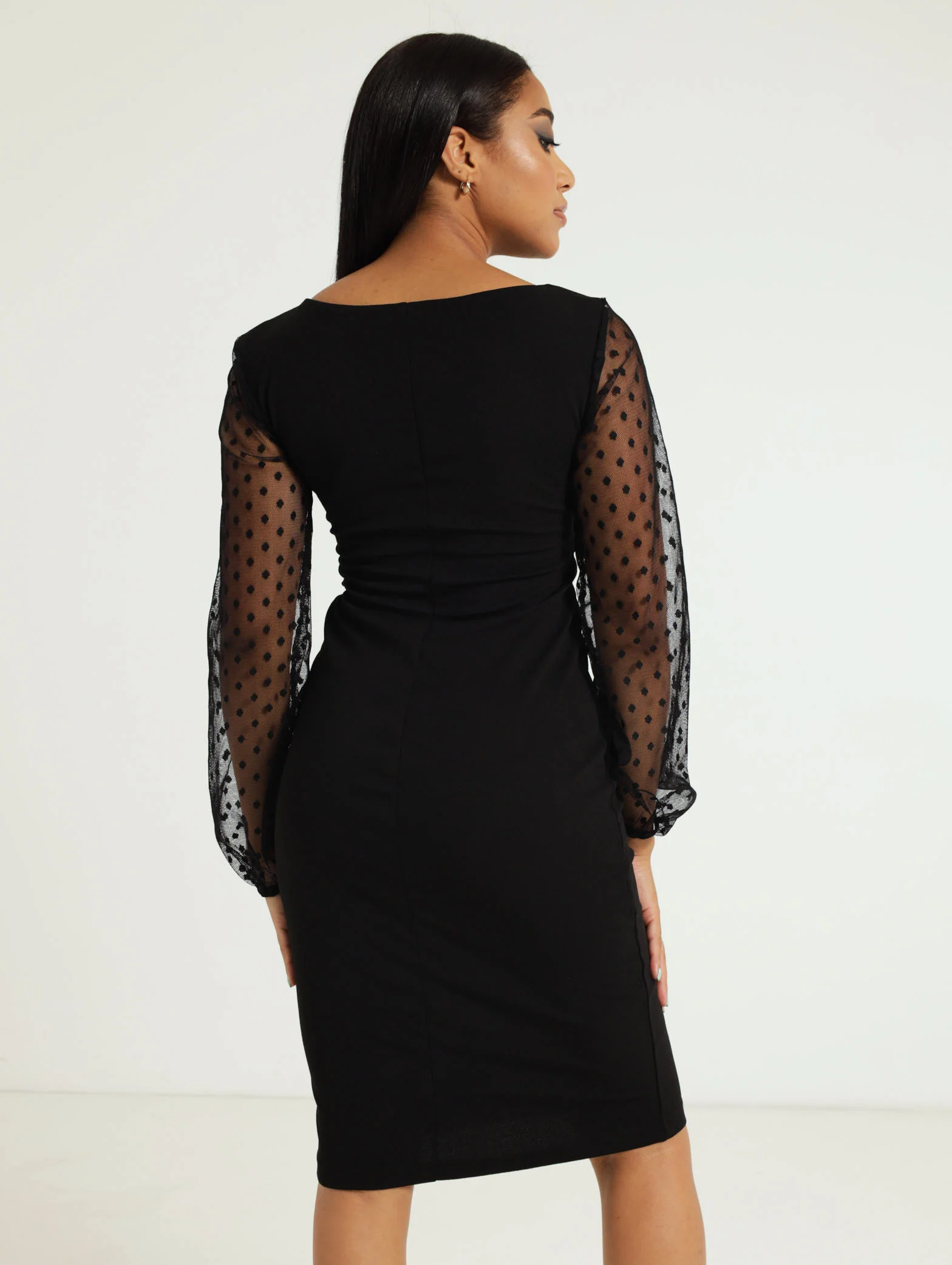 Volume Sleeve Twist Front Dress - Image 3