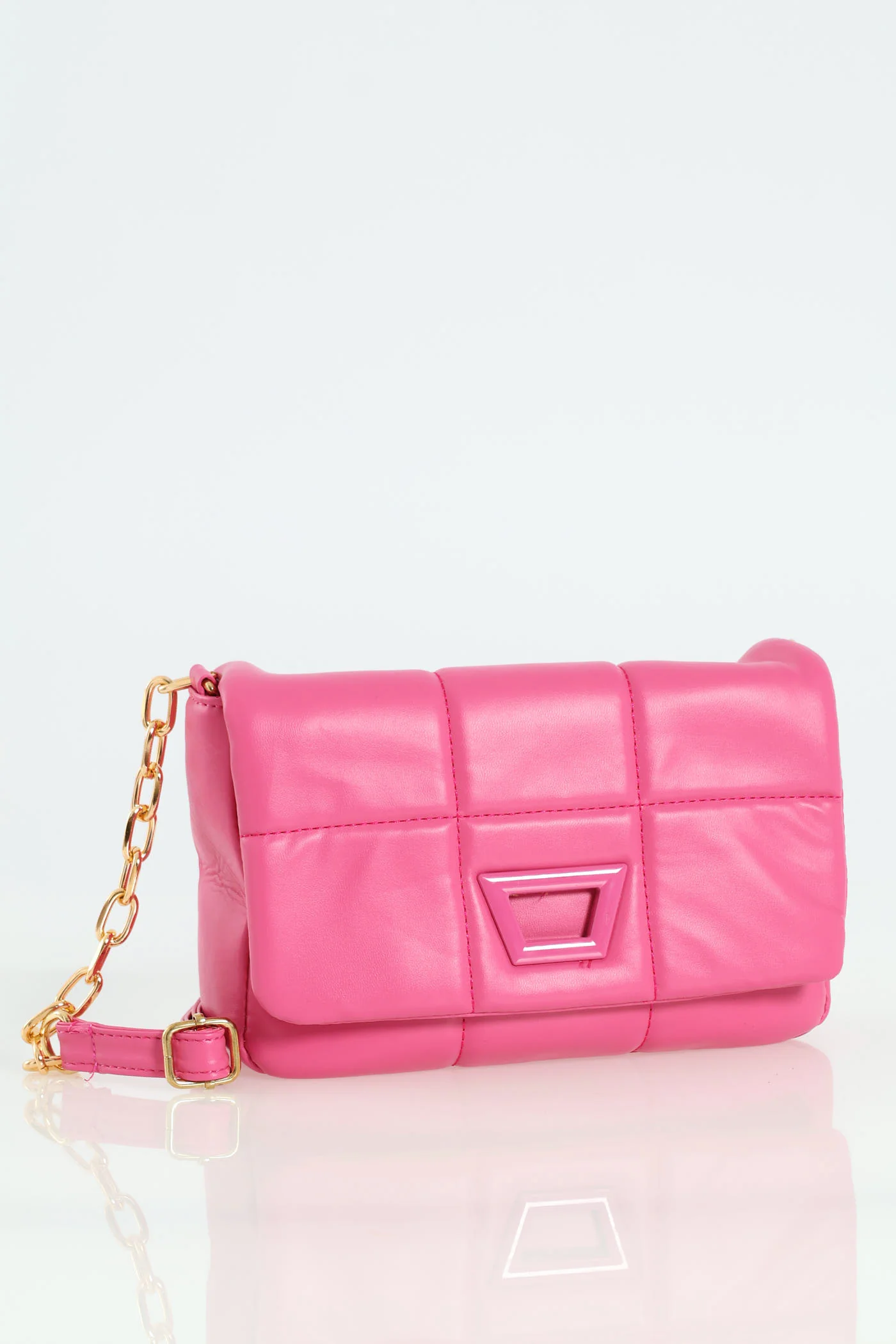 Quilted Satchel Bag - Cerise