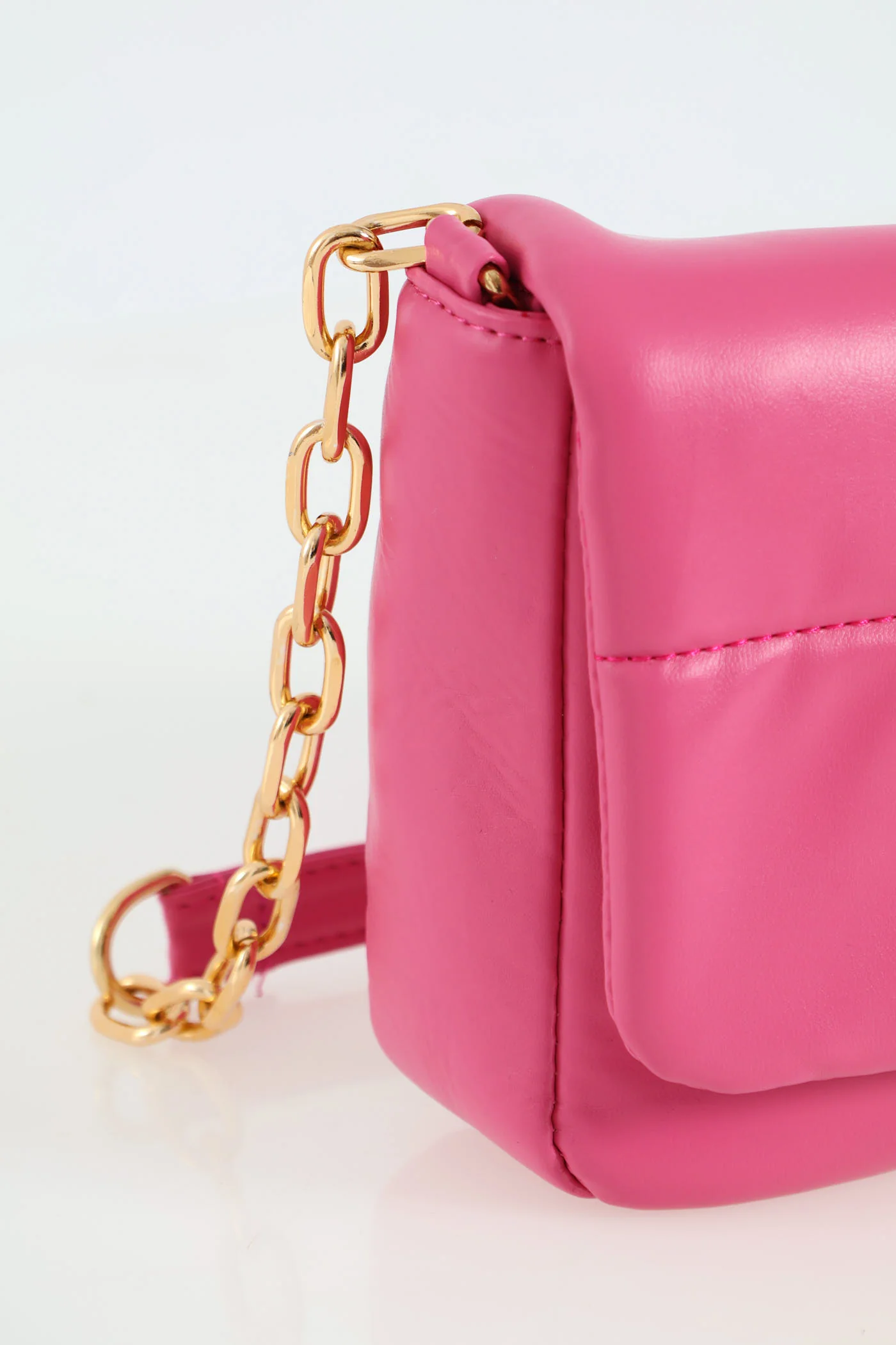 Quilted Satchel Bag - Cerise - Image 3