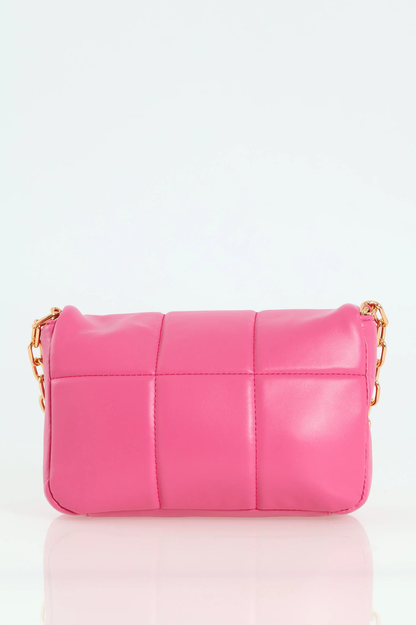Quilted Satchel Bag - Cerise - Image 5