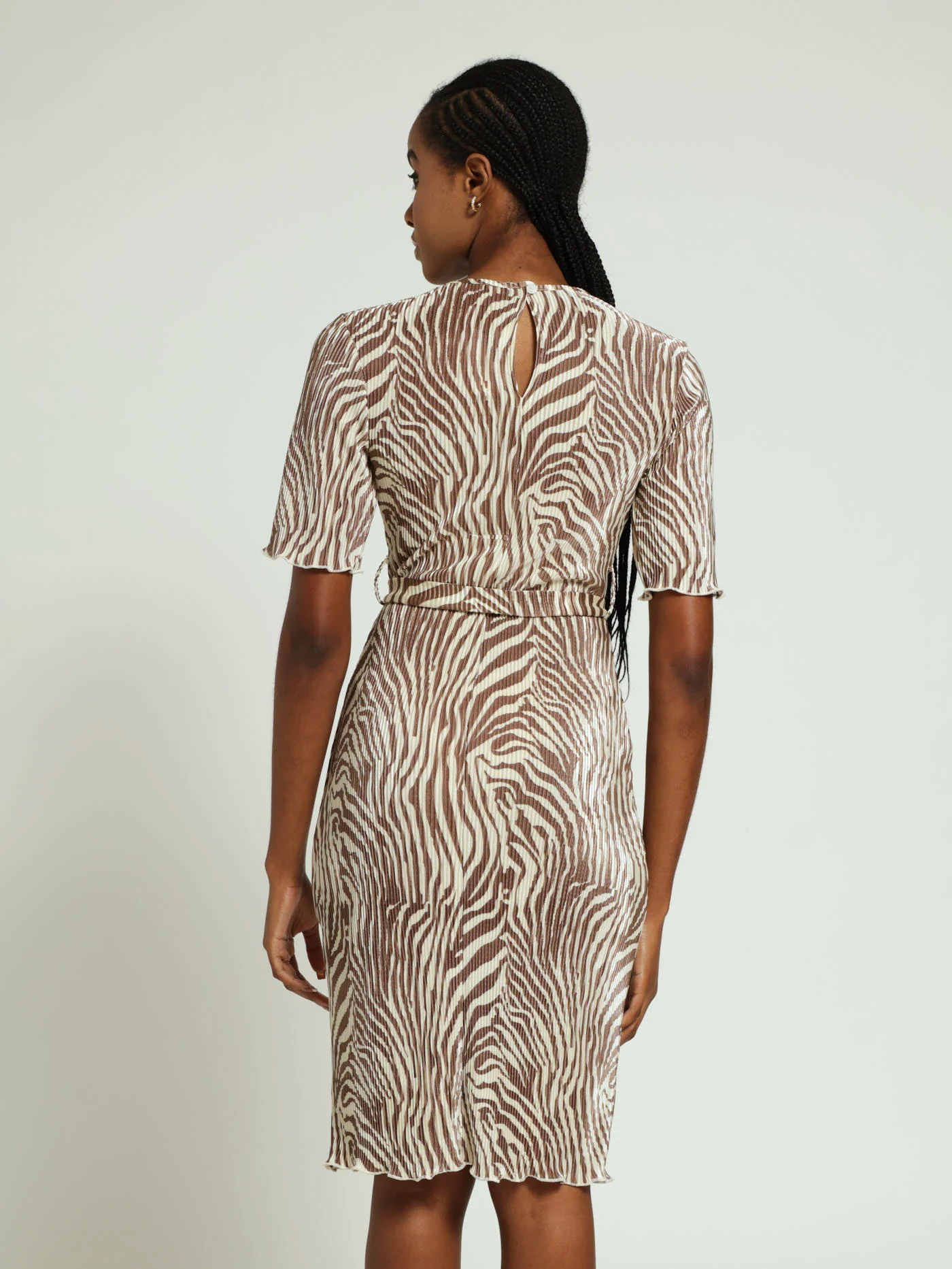 Waisted Bodre Dress - Animal - Image 3