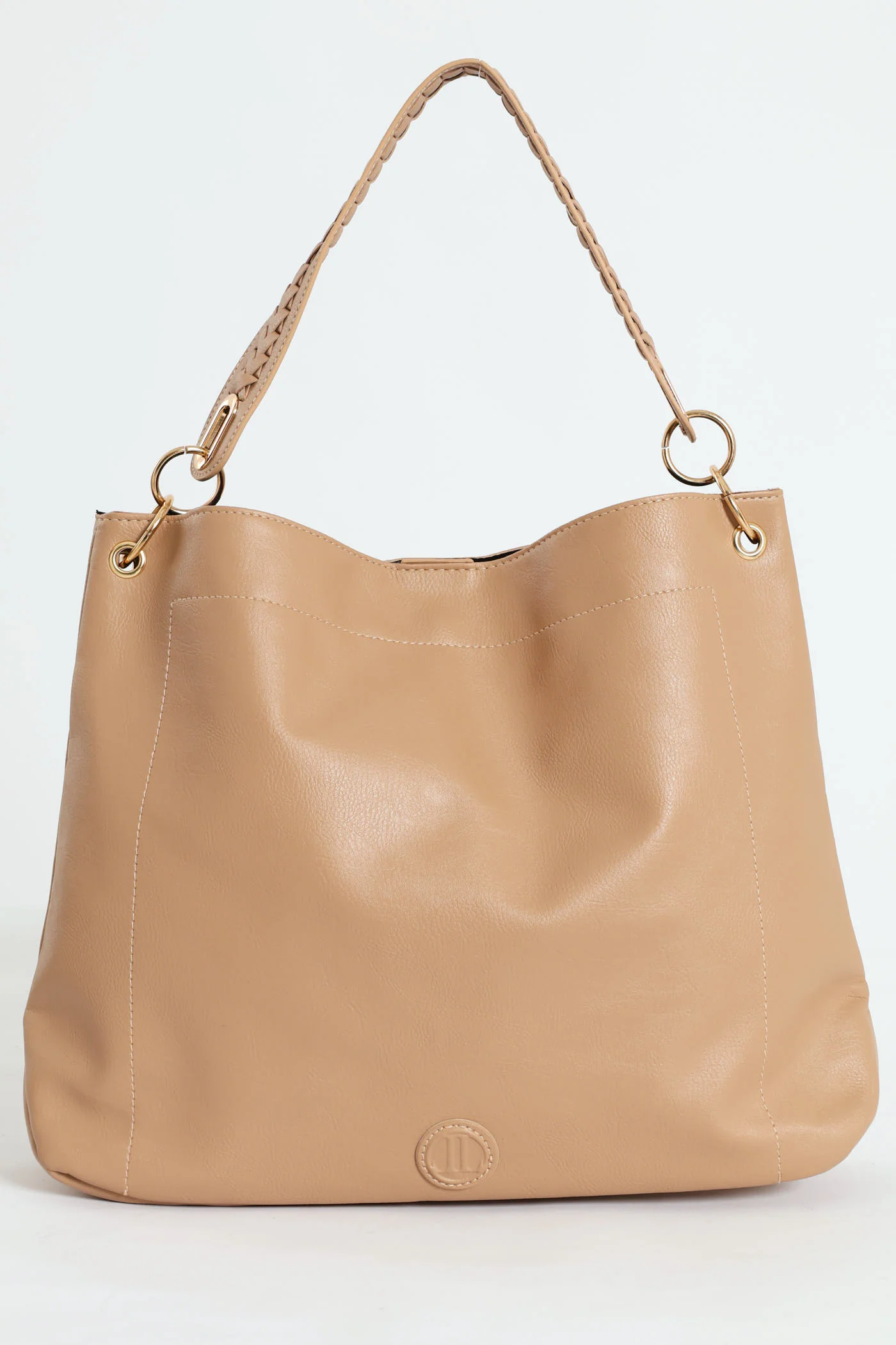 Whip Stitch Slouchy Hobo Bag - Caramel