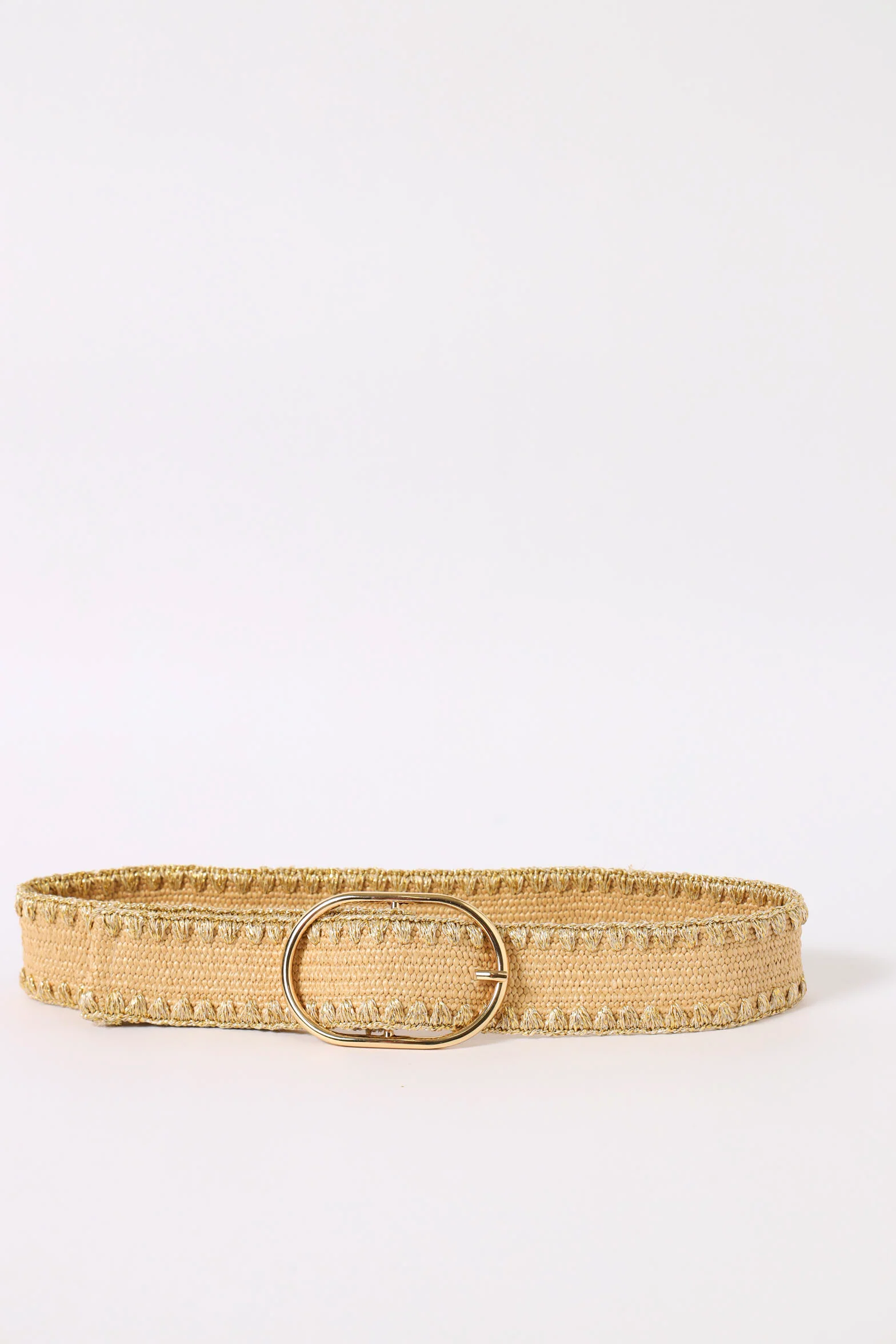 Whipstitch Straw Belt - Natural - Image 2