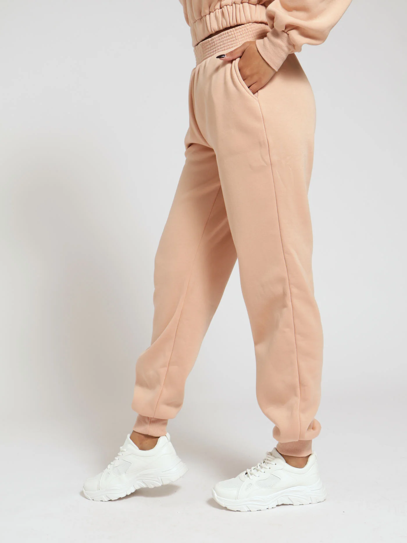 Wide Elastic Waist Jogger - Blush - Image 2