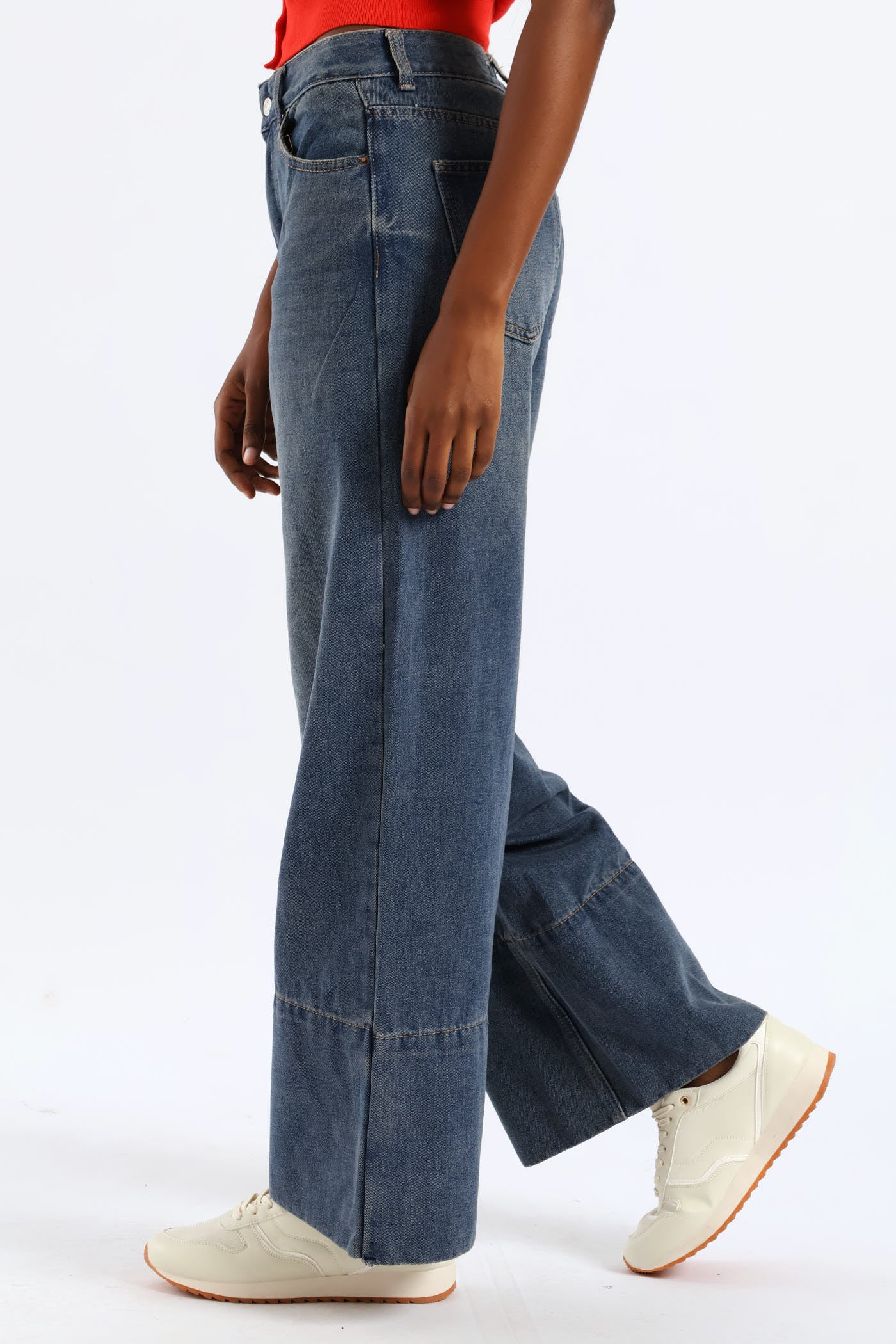 Wide Hem Wide Leg Tea Stain Jean - Ink - Image 4
