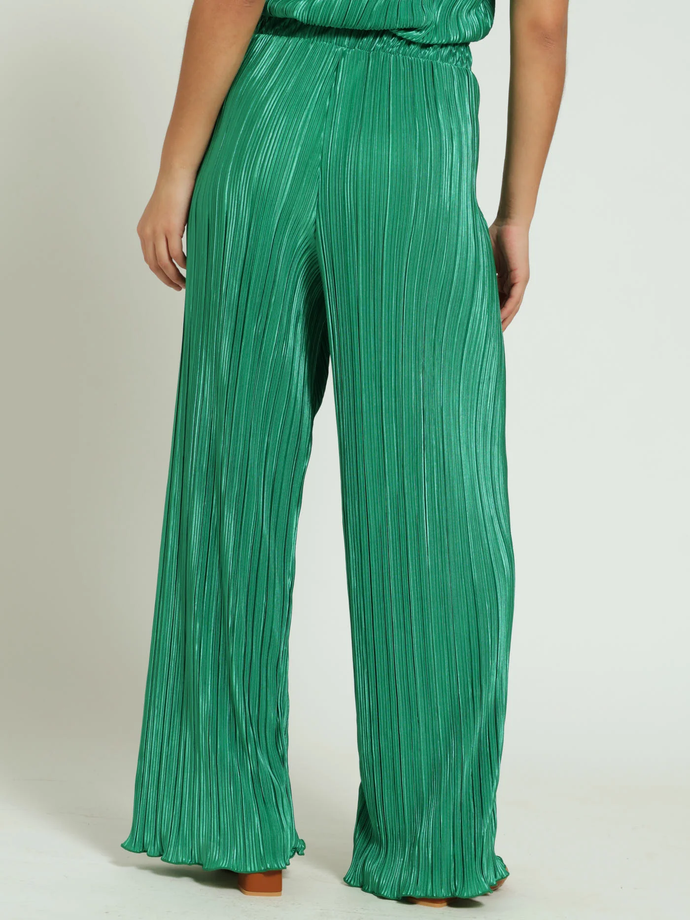 Wide Leg Bodre Pants - Green - Image 4