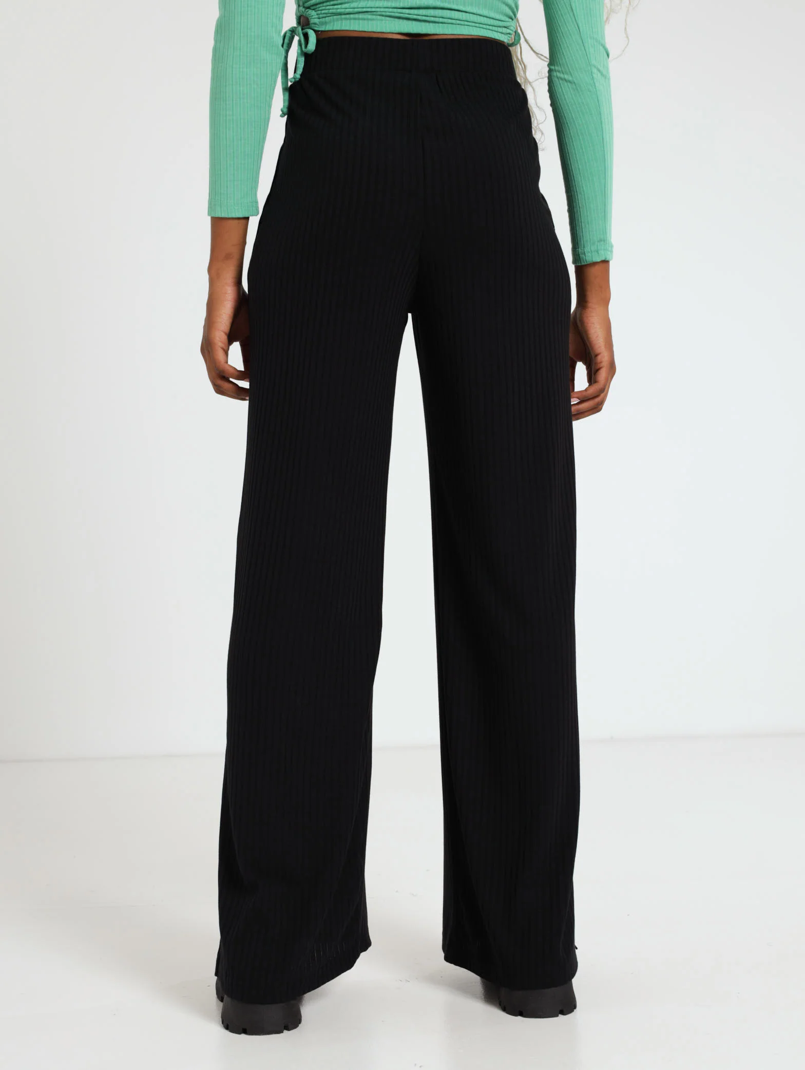 Wide Leg Side Split Rib Pant - Image 3