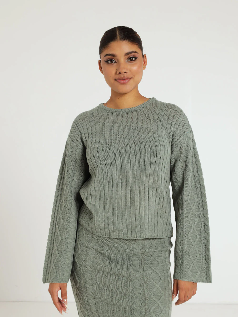 Wide Leg Side Split Rib Pant
