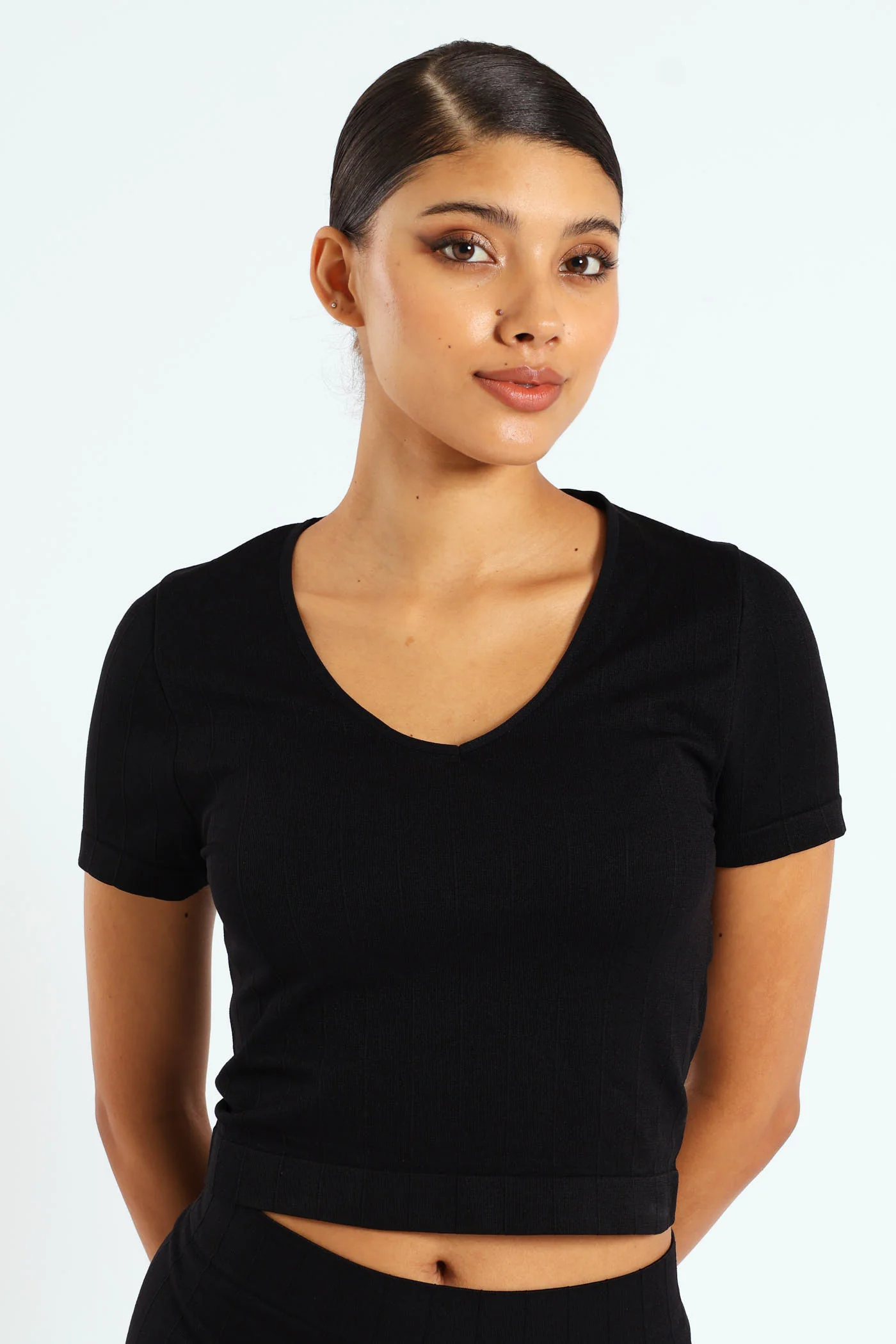 Wide Ribb Seamless Top - Black