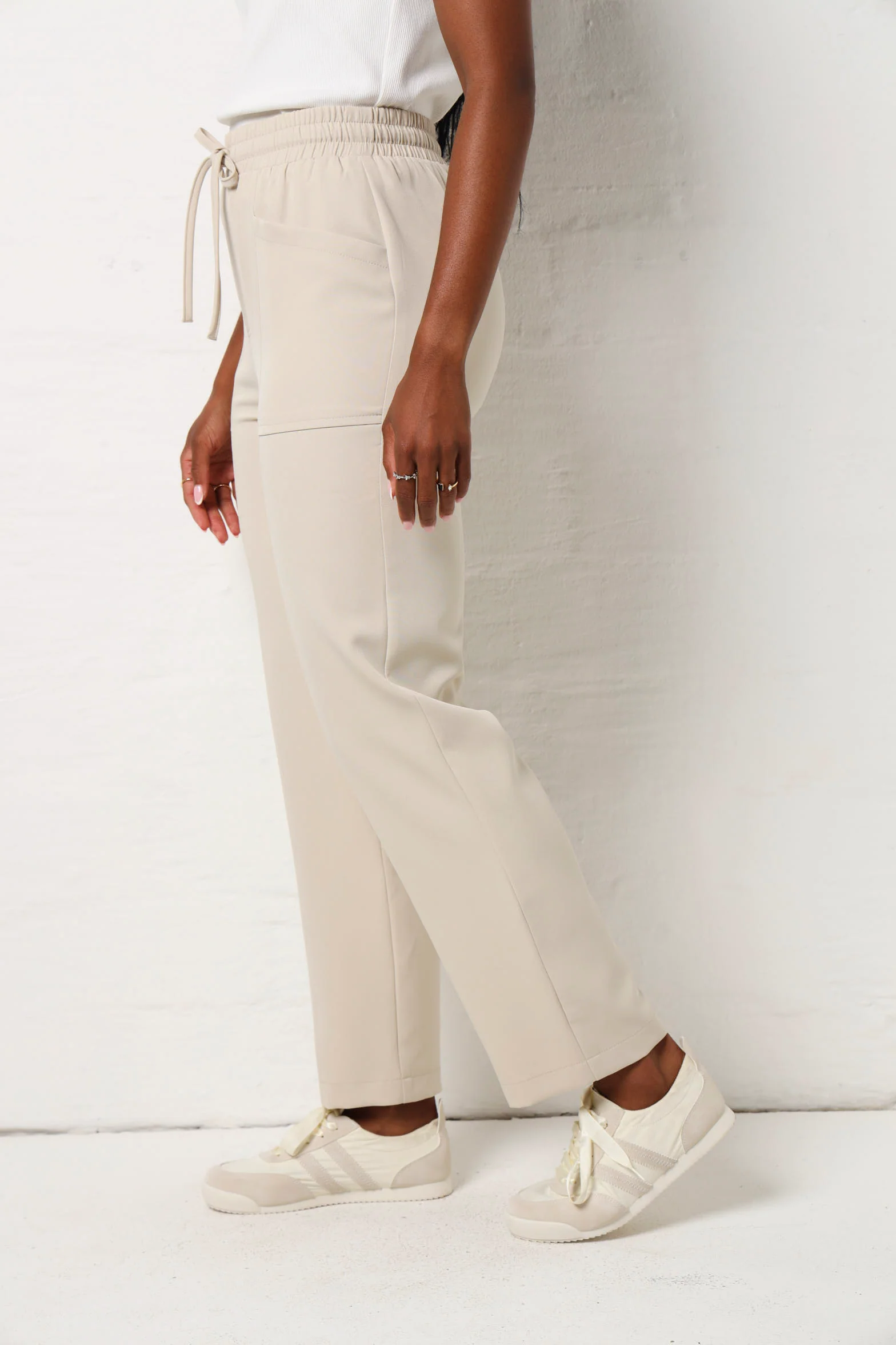 Wideleg Barbi Pant - Stone - Image 3
