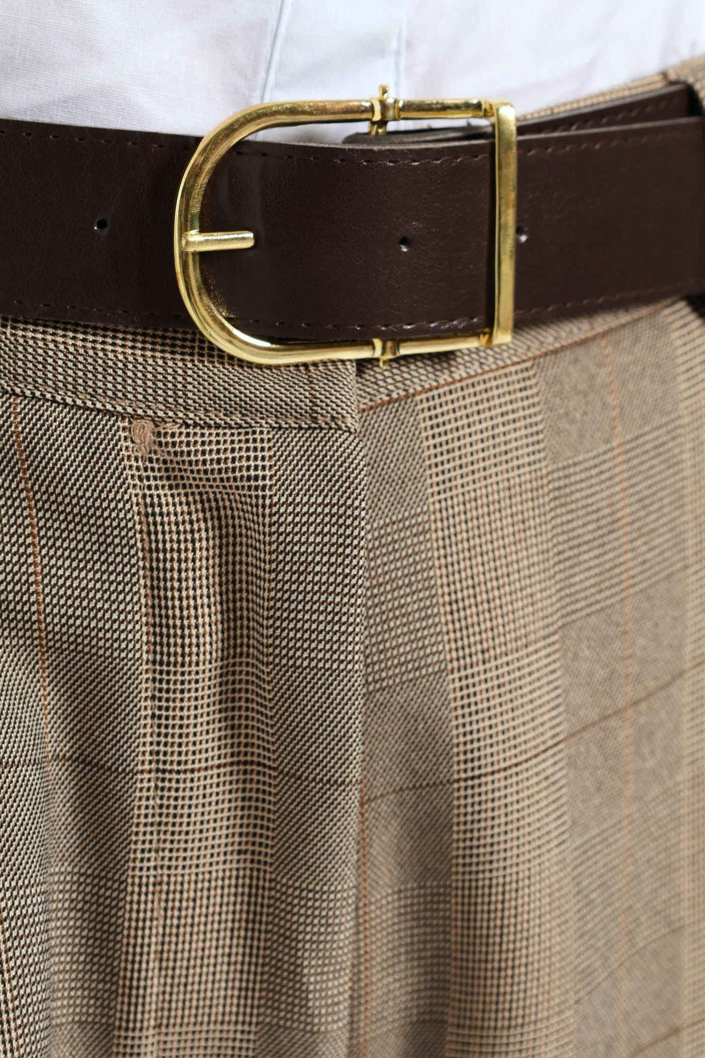 Wideleg Belted Check Pants - Check - Image 4