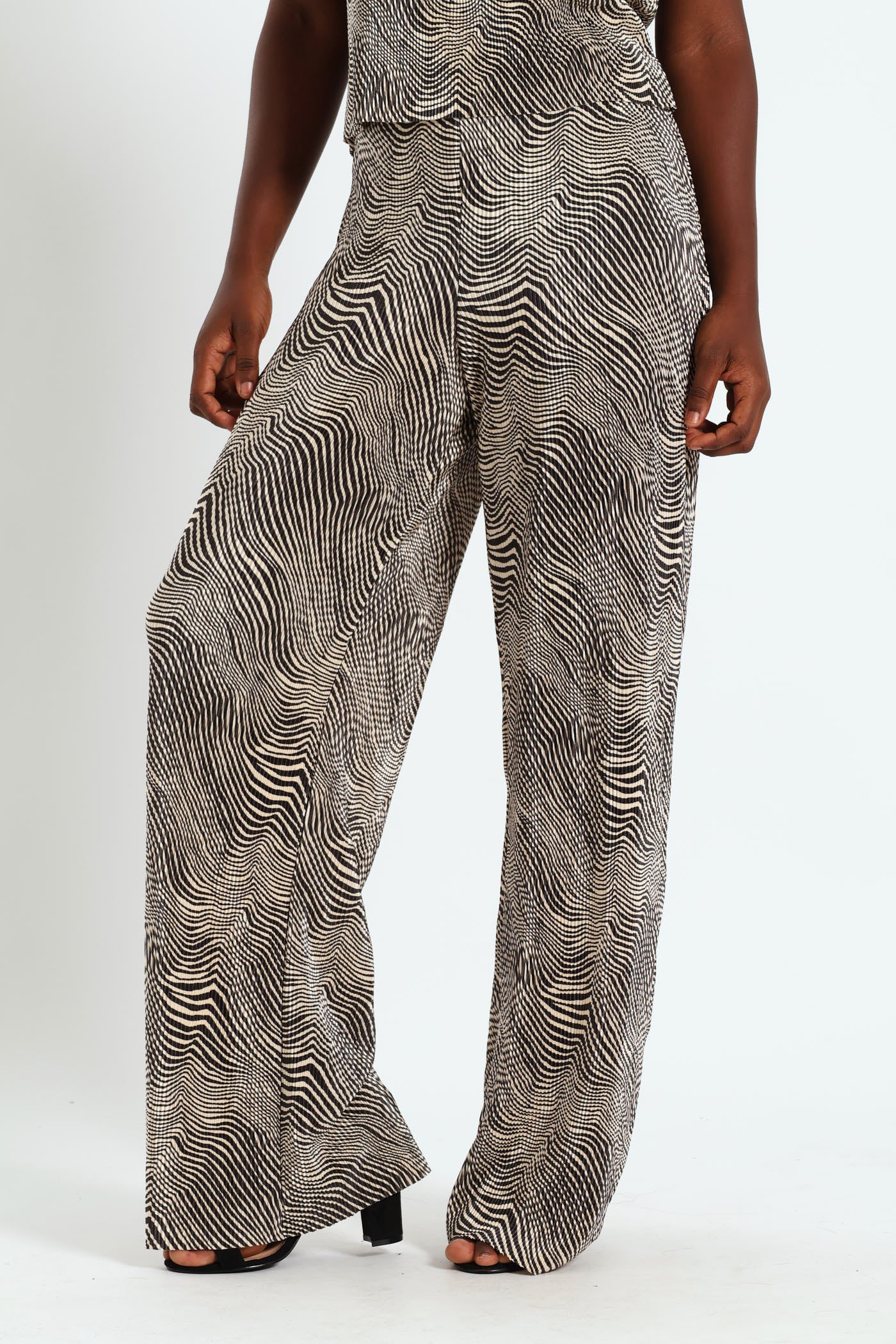 Wideleg Bodre Pants - Black/Cream