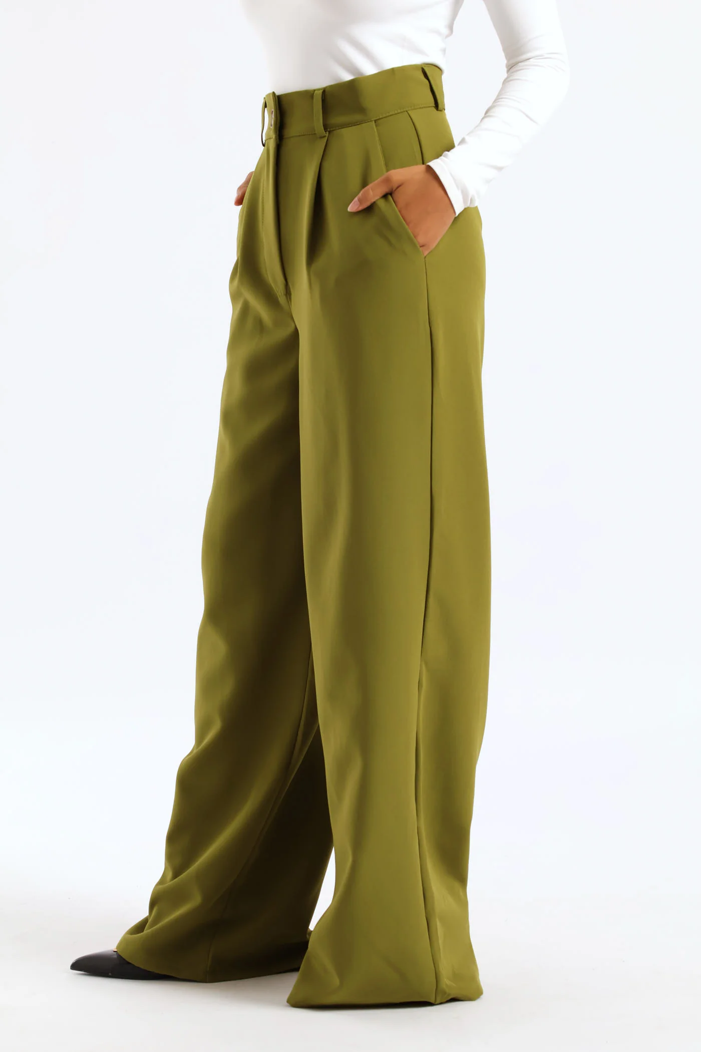 Wideleg Pants - Avocado - Image 3