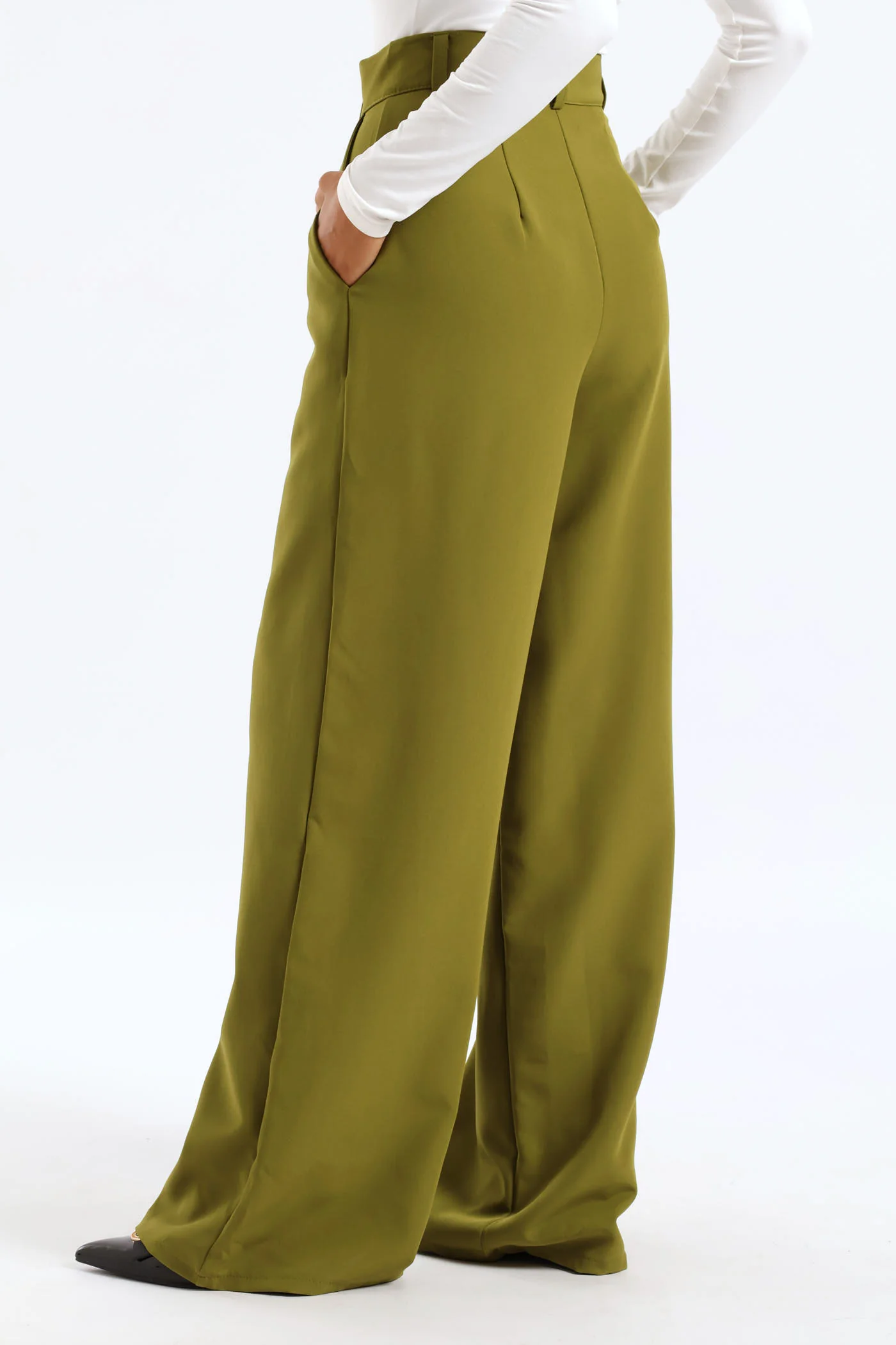 Wideleg Pants - Avocado - Image 4