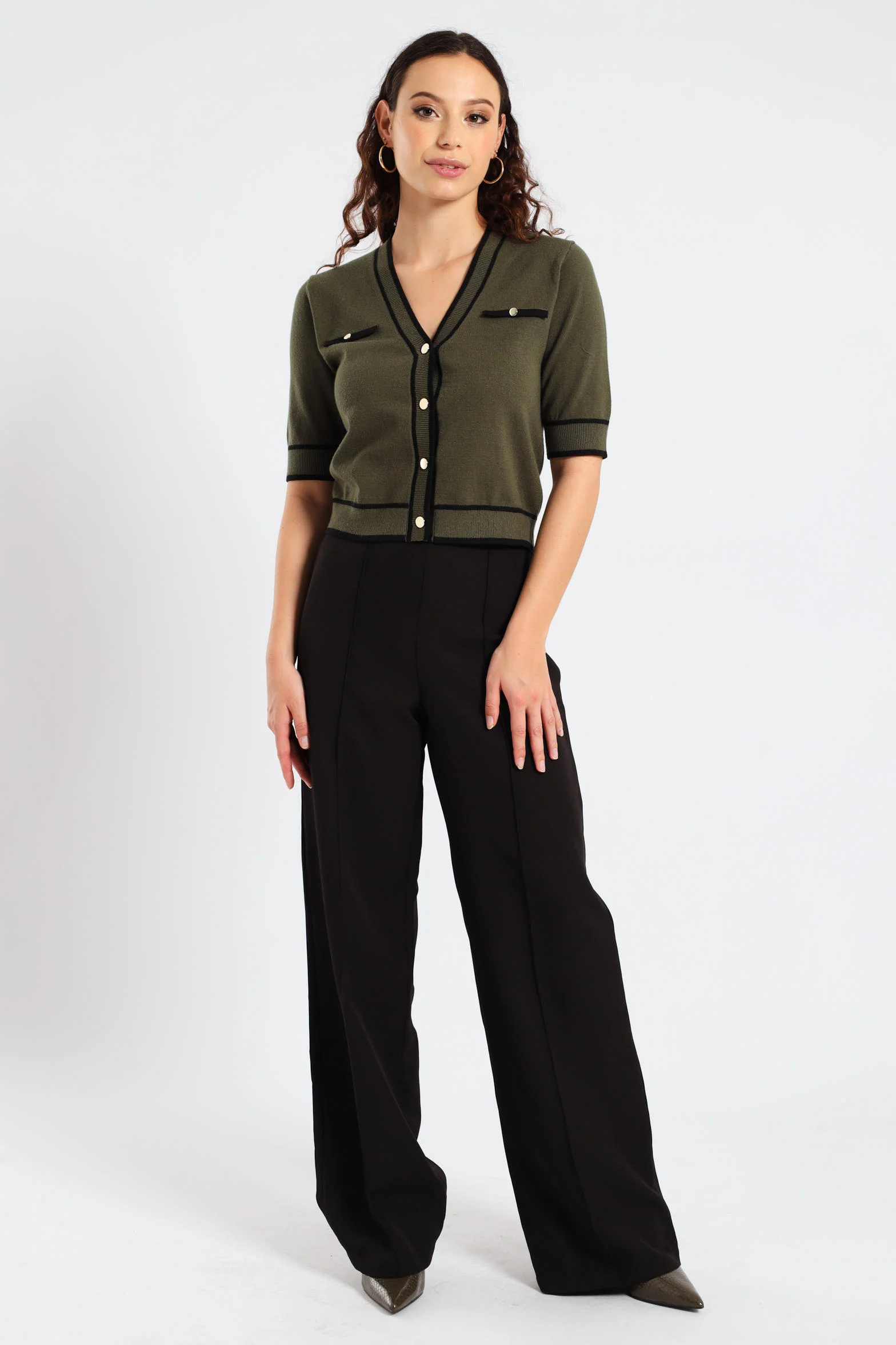Wideleg Pants - Black - Image 5
