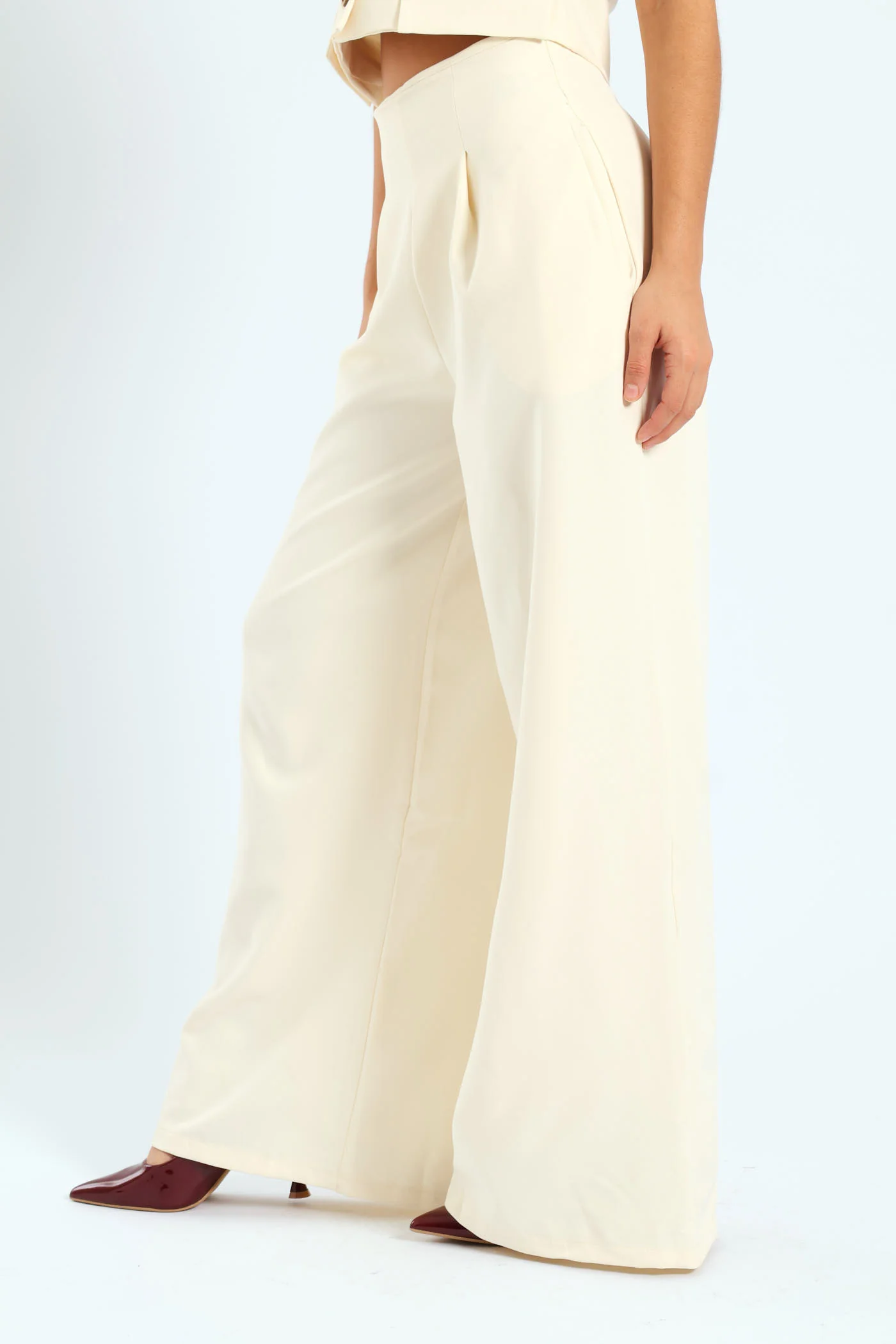 Wideleg Pants - Cream - Image 2