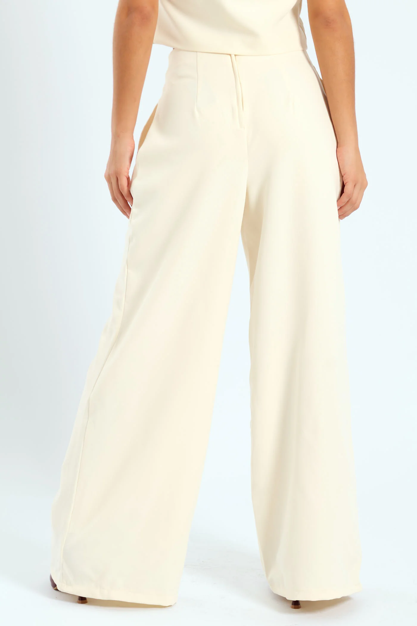 Wideleg Pants - Cream - Image 4