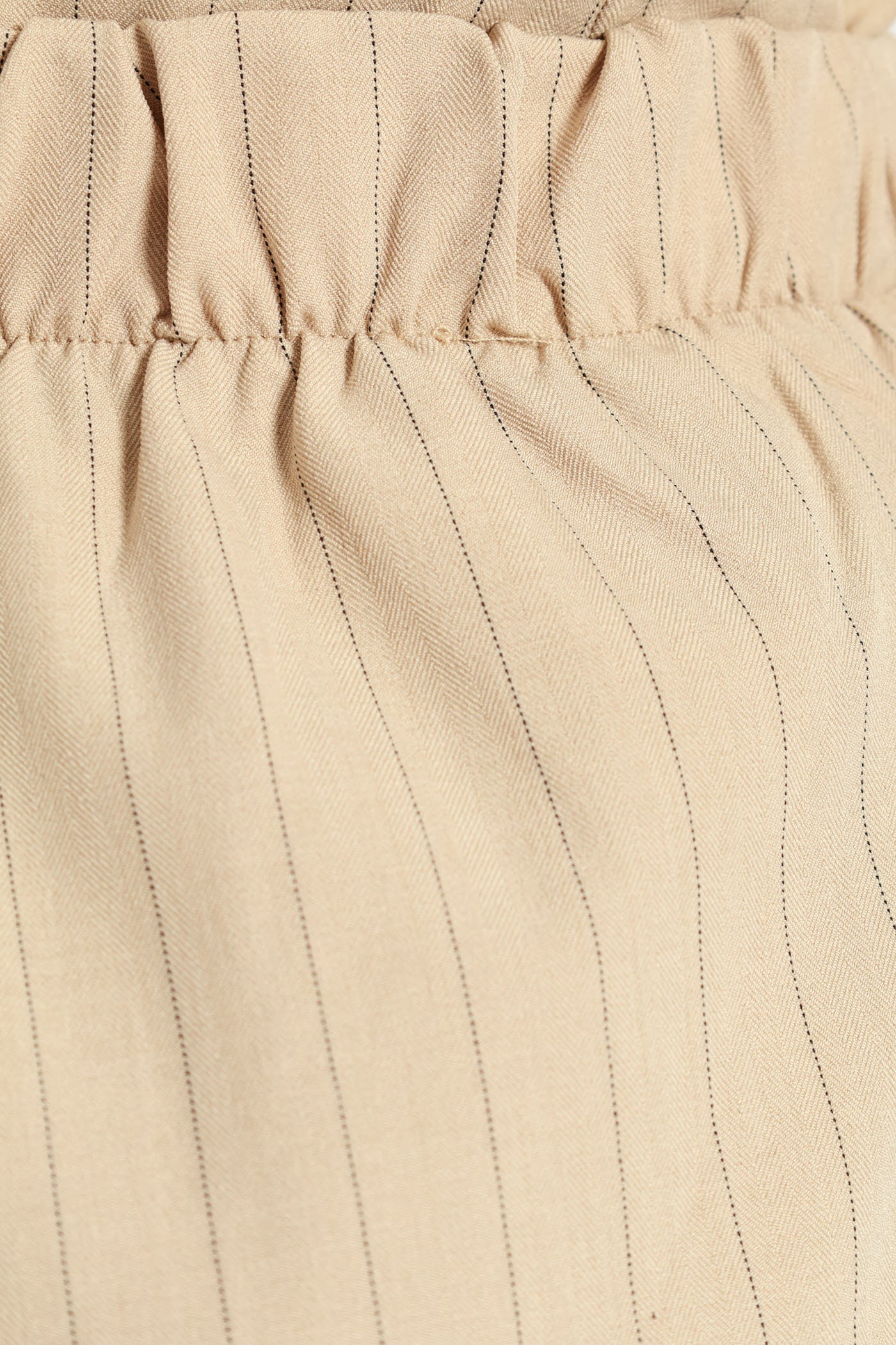 Wideleg Pinstripe Pants - Beige/Black - Image 5