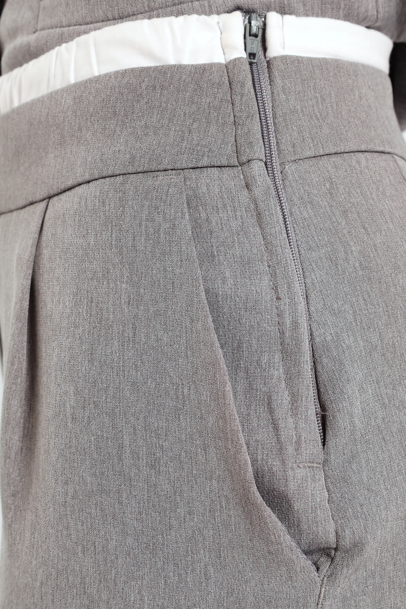 Wideleg Tuxedo Pants - Grey Melange - Image 5