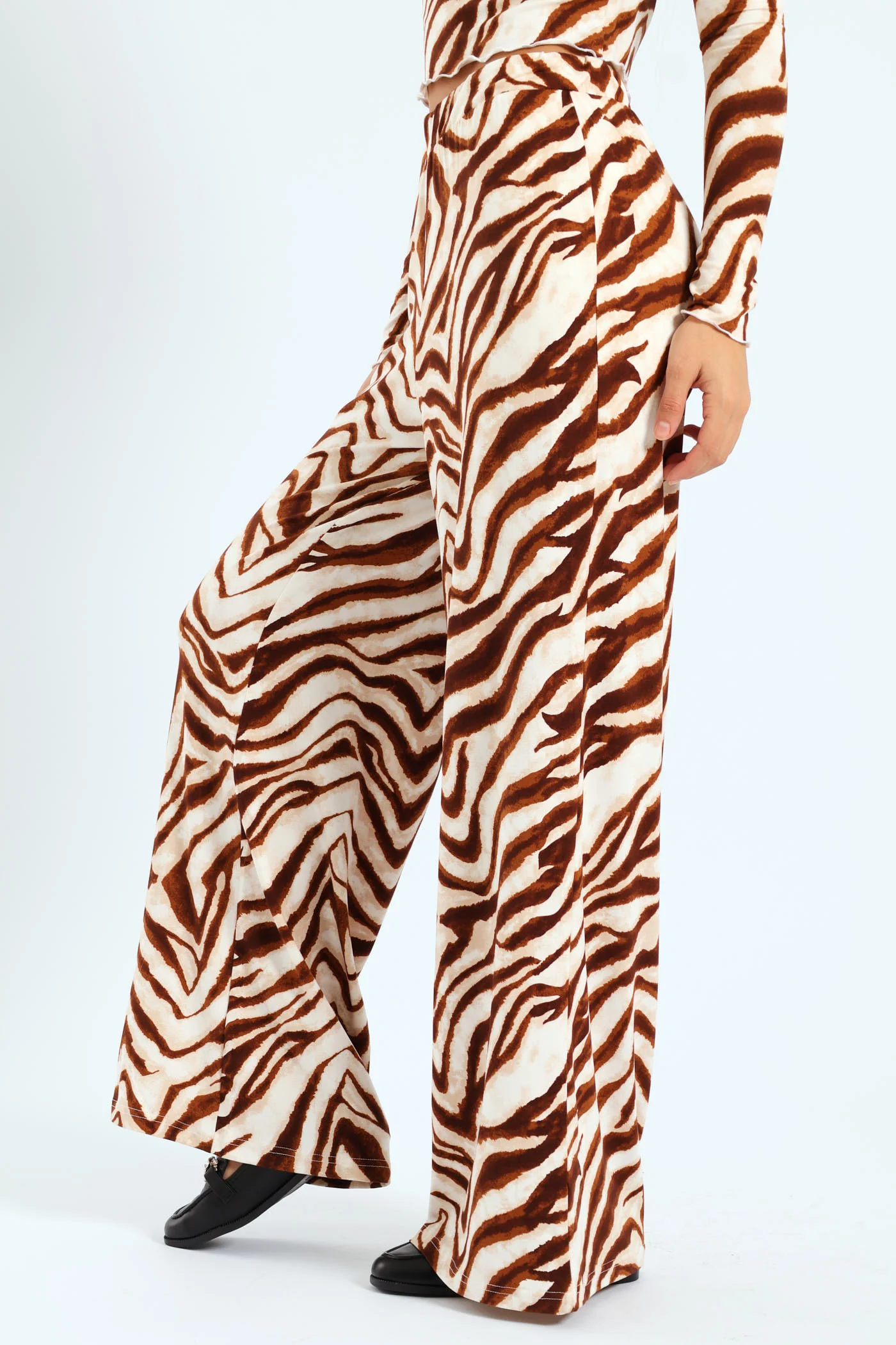 Wideleg Zebra Pants - Multi - Image 3