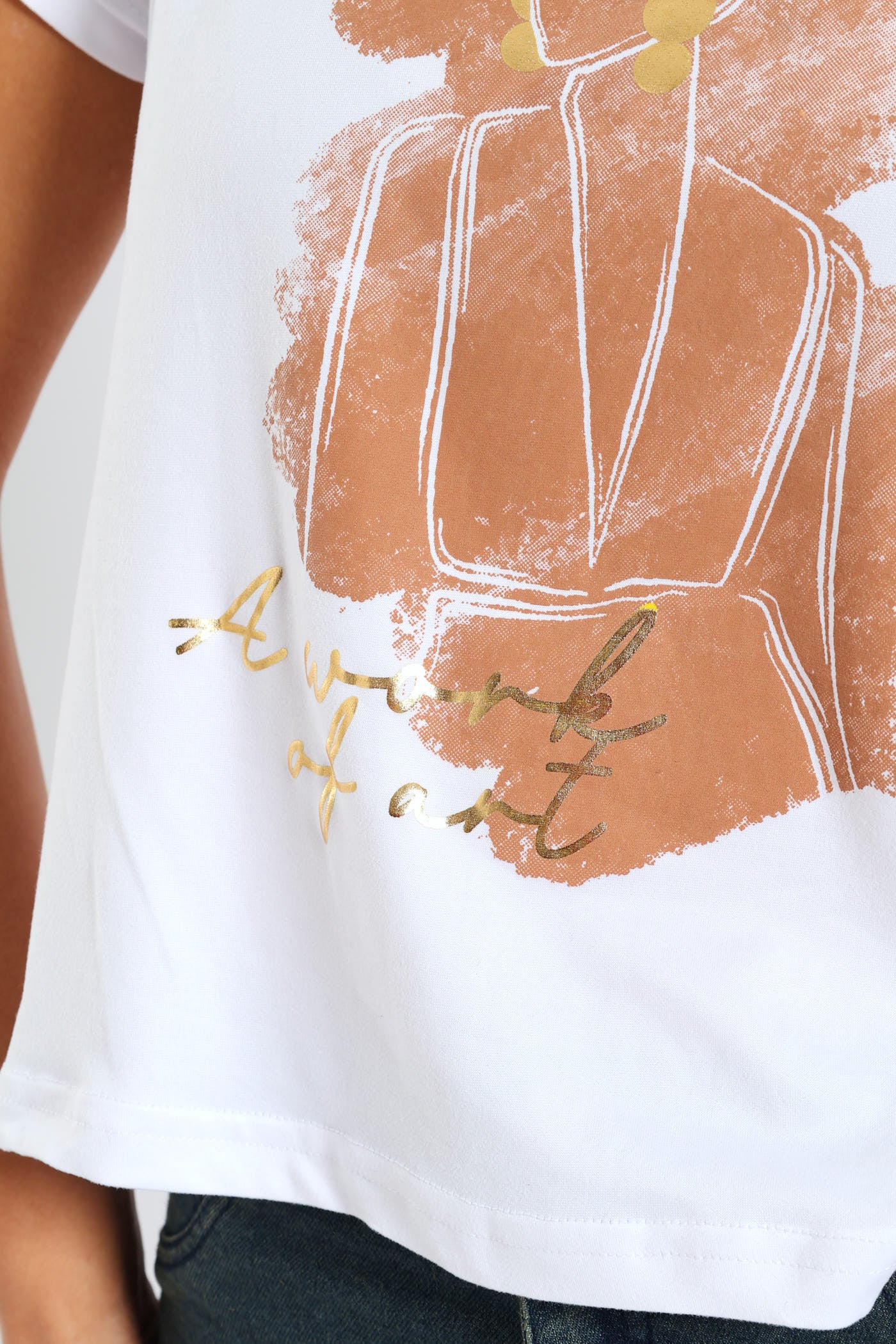 Work Of Art Extended Shoulder Tee - White - Image 4