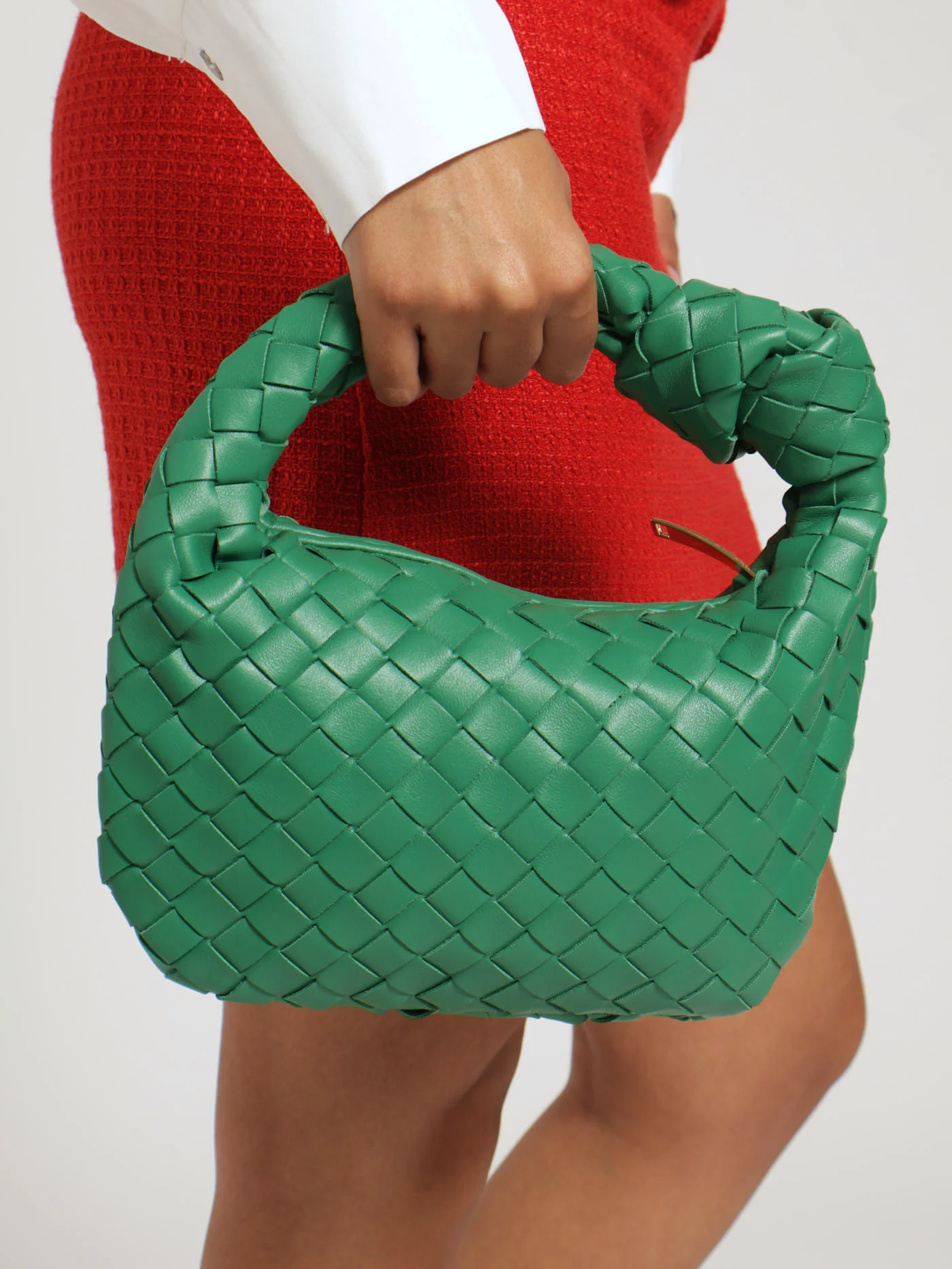 Woven Baguette Bag - Green - Image 3