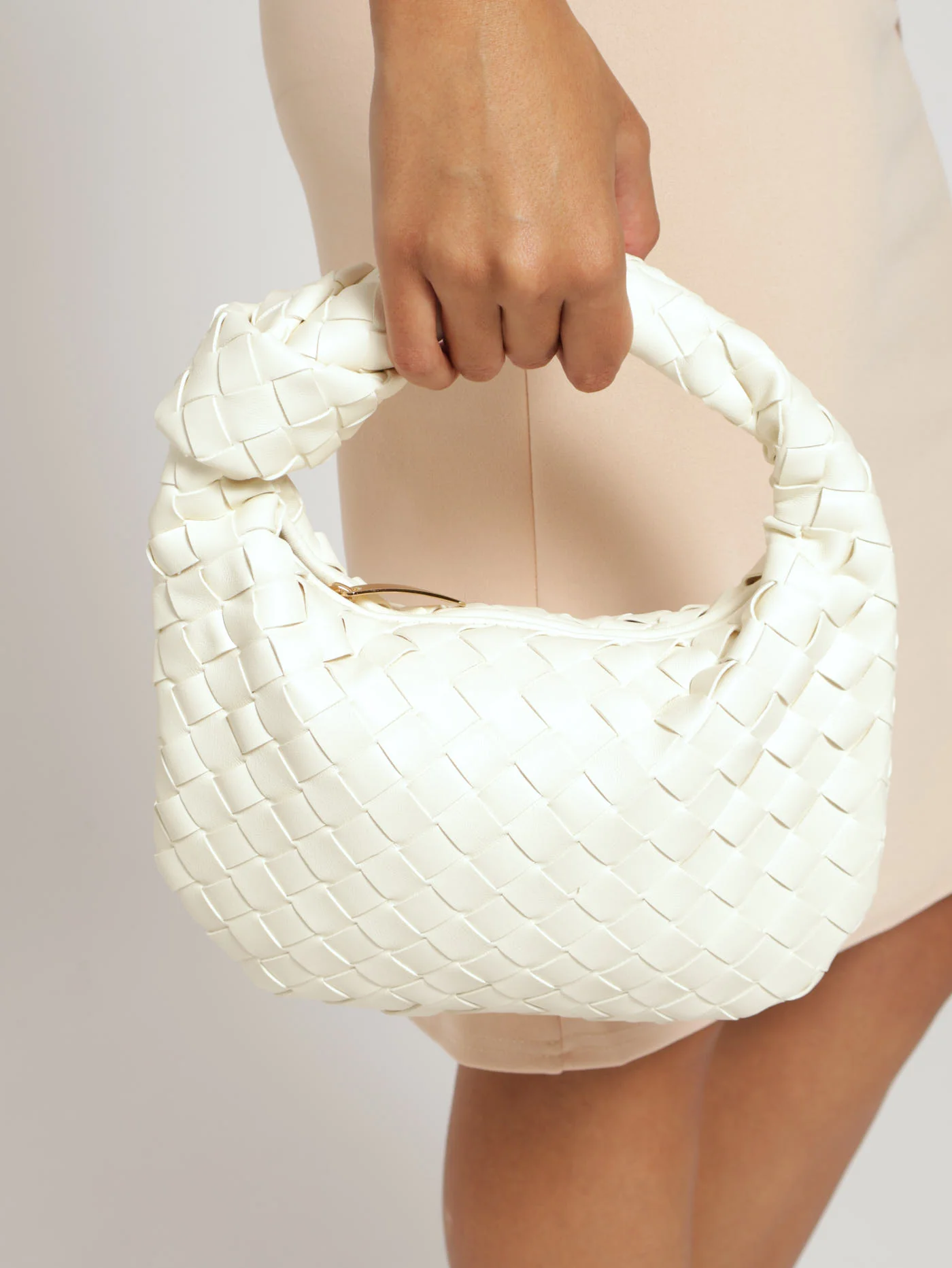 Woven Baguette Bag - White