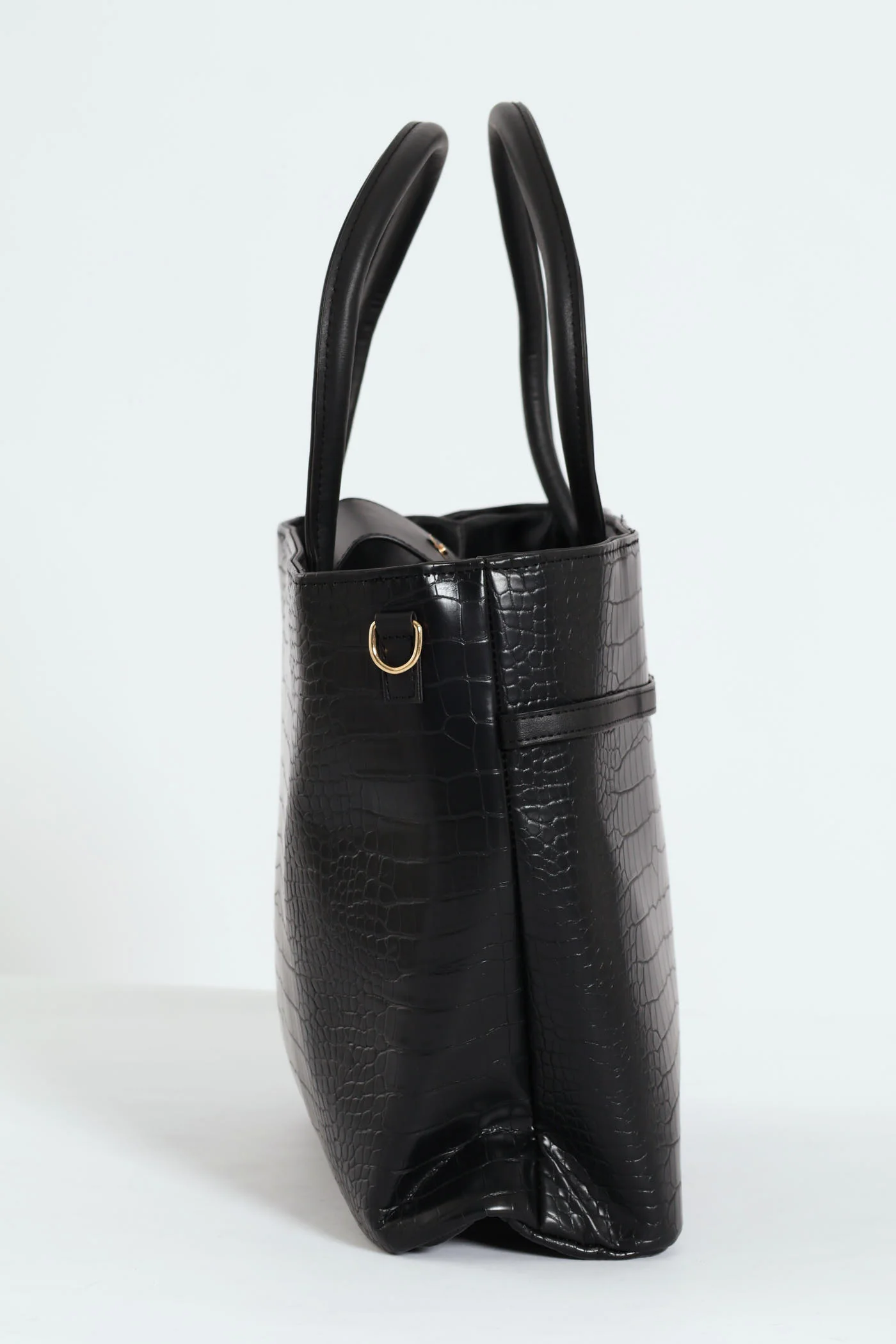 Woven Metal Bow Detail Shopper Bag - Black - Image 4