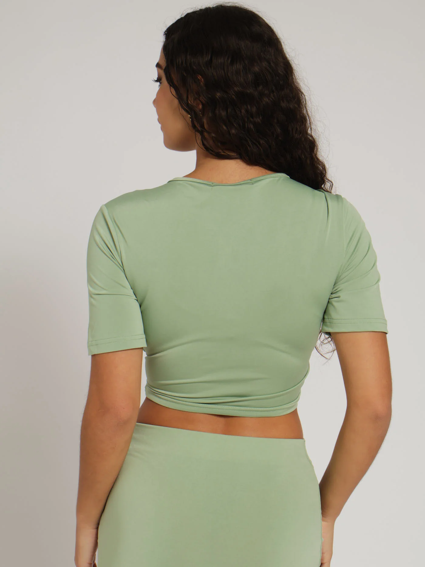 Wrap Slinky Top - Light Green - Image 3