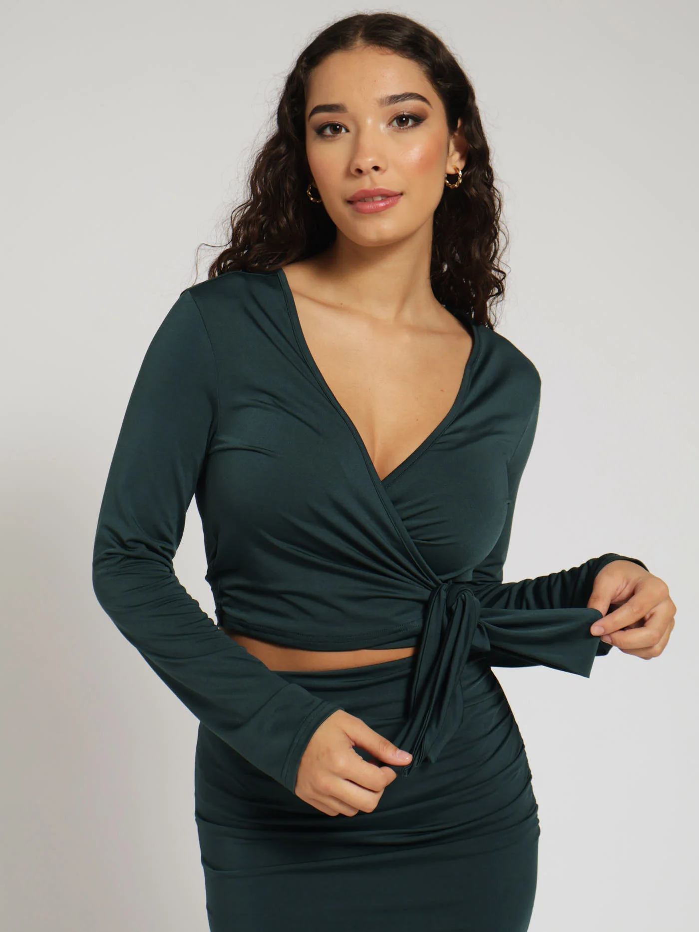 Wrap Slinky Top - Teal