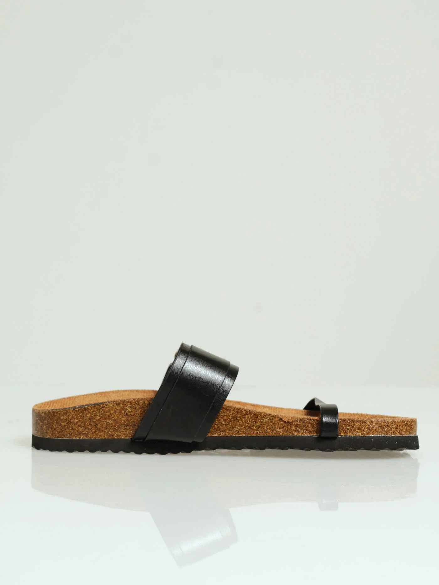 X-Double Strap Sandal With Single Buckle - Black - Image 2