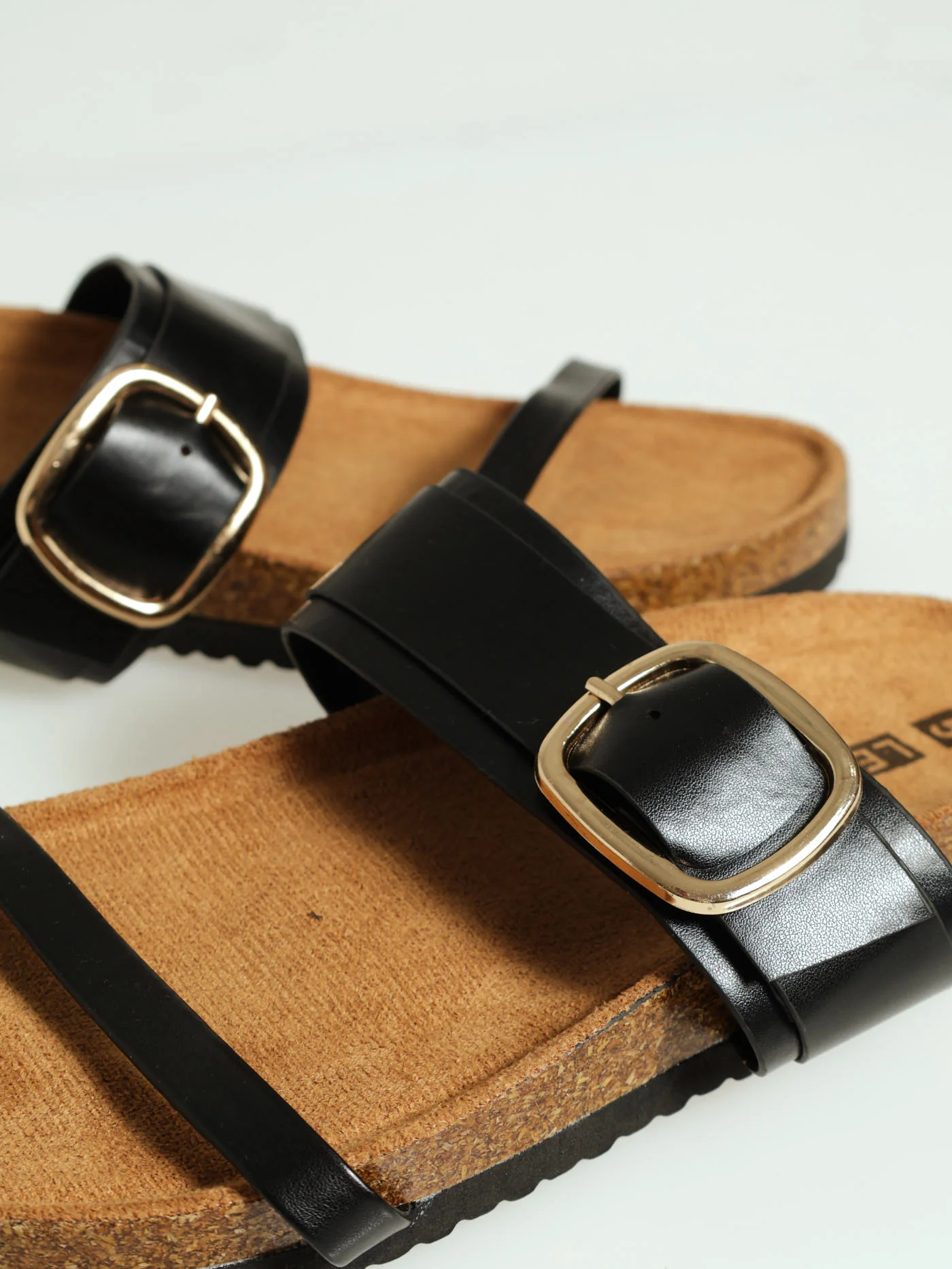X-Double Strap Sandal With Single Buckle - Black - Image 3