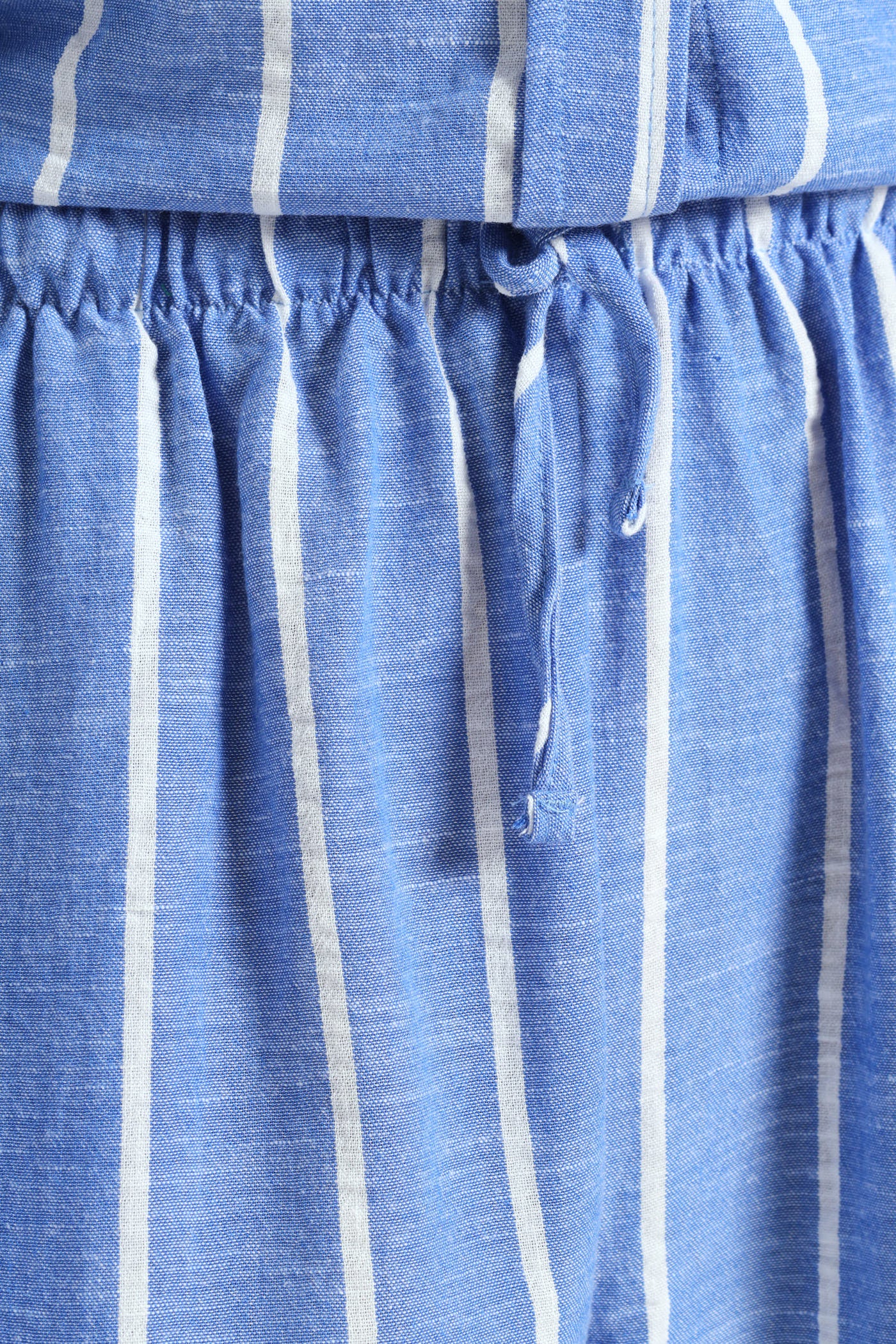 Yarn Dye Stripe Wideleg Pants - White/Blue - Image 5