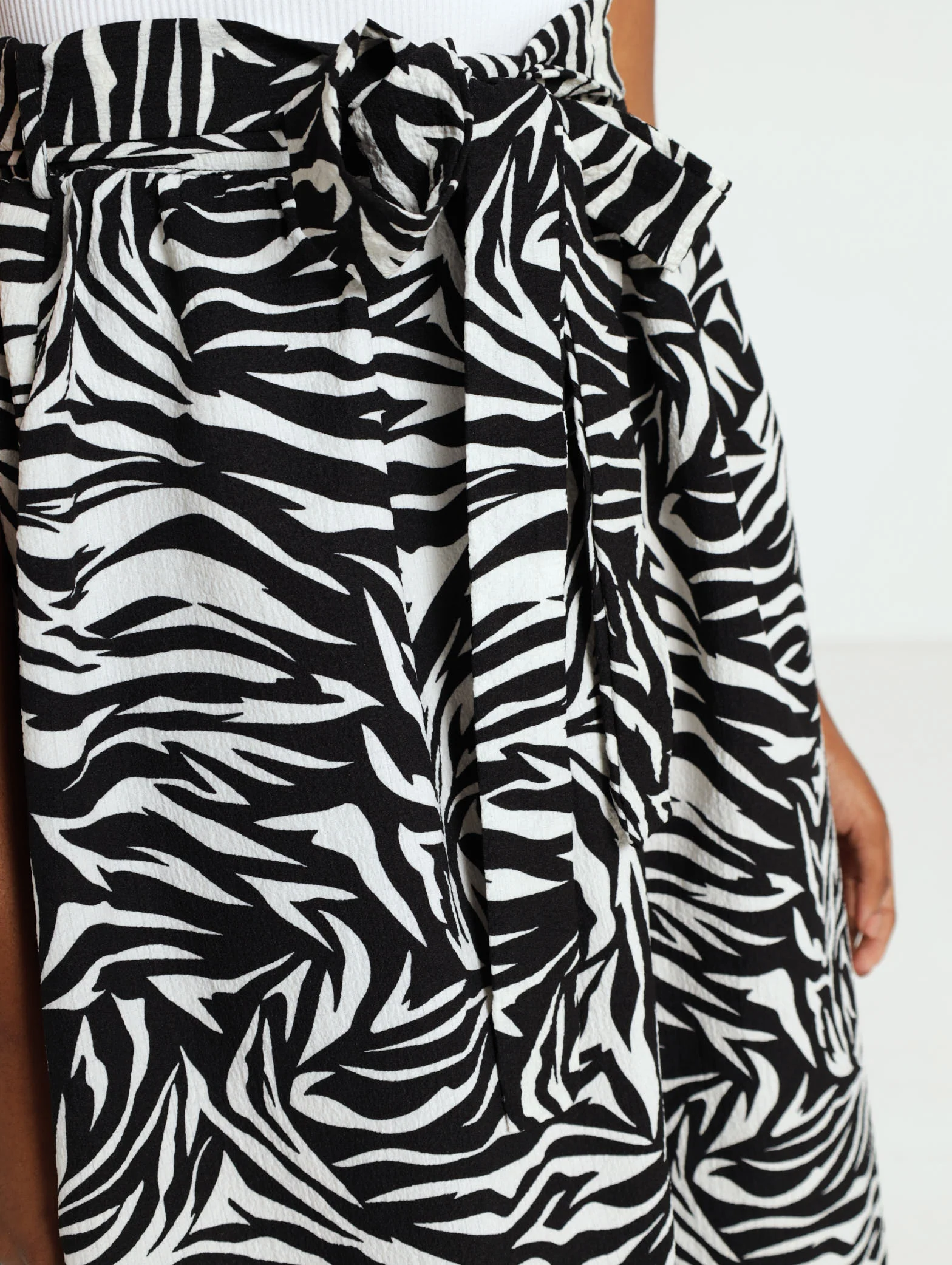 Zebra Belted Midi Skirt - Image 5