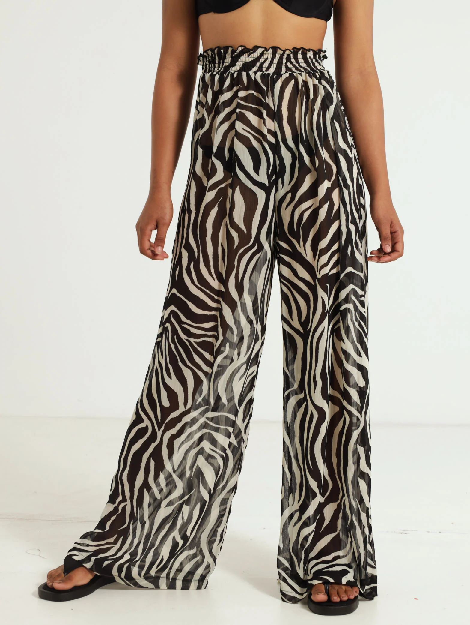 Zebra Chiffon Pants