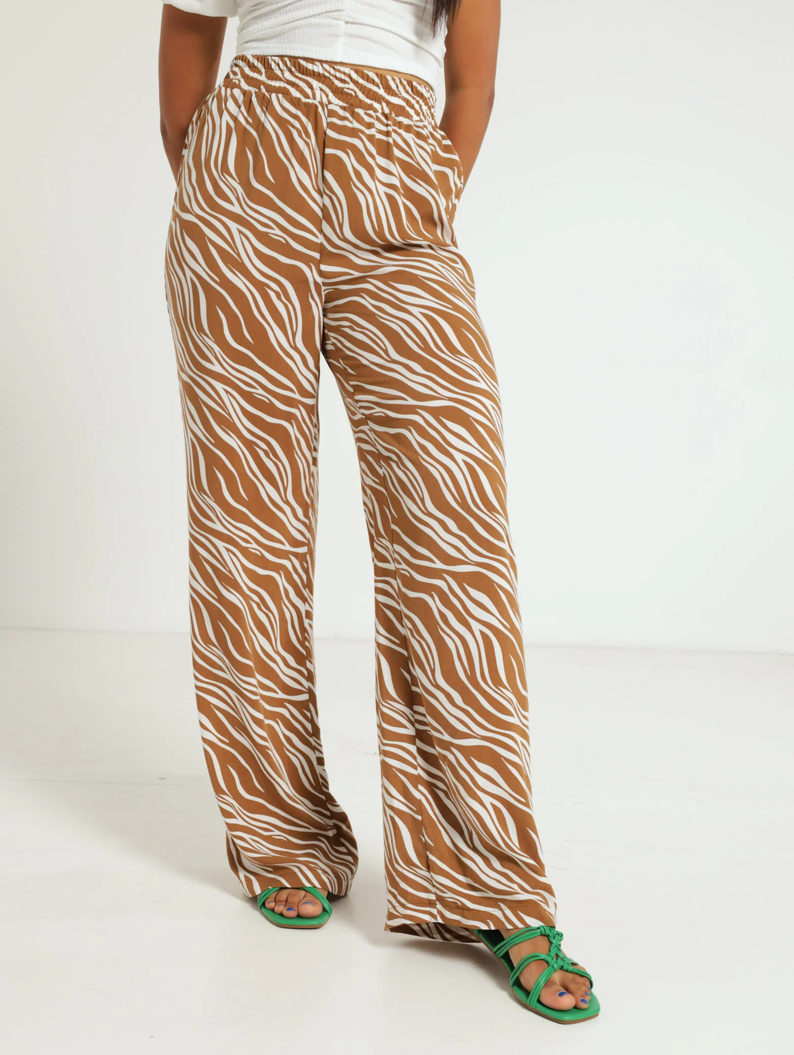 Zebra Elasticated Wideleg Pant