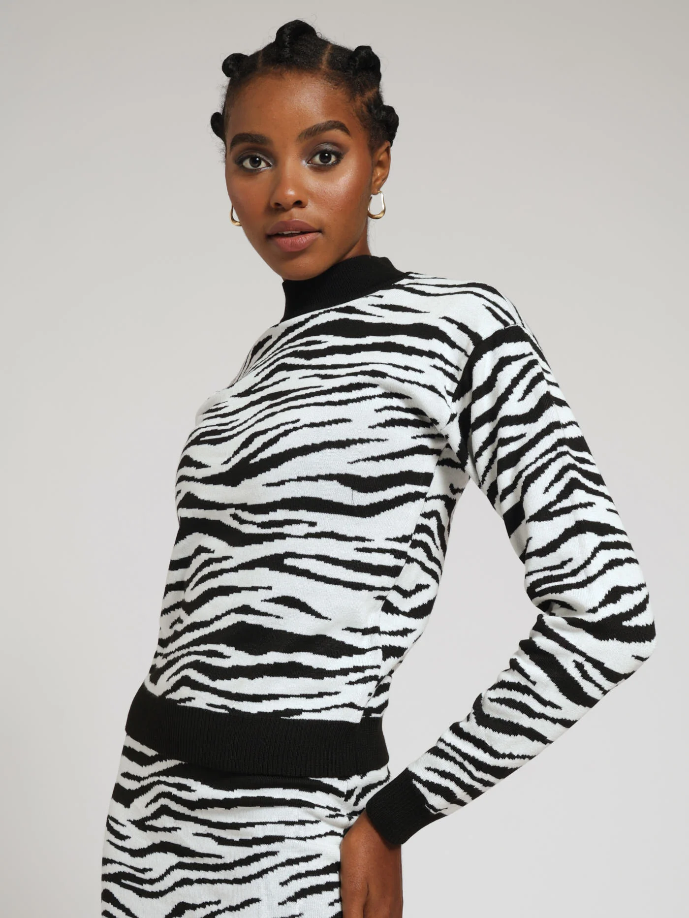 Zebra Jacquard Pullover - 2 Tone - Image 2