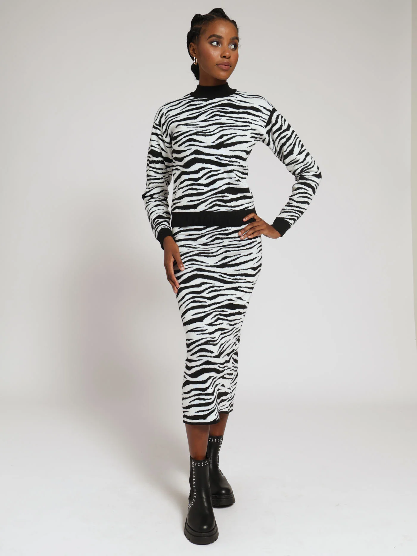 Zebra Jacquard Pullover - 2 Tone - Image 4