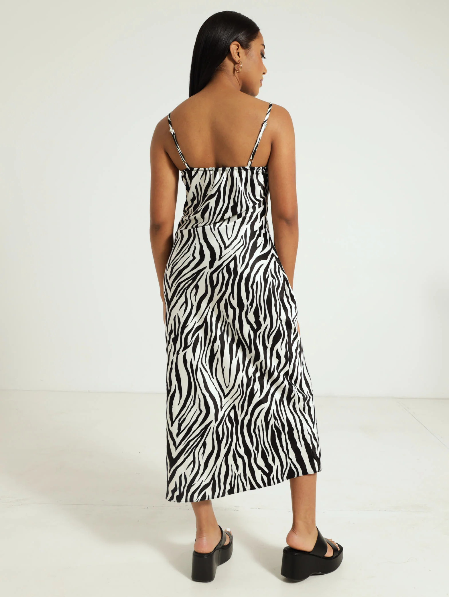 Zebra Strappy Slip Dress - Image 3