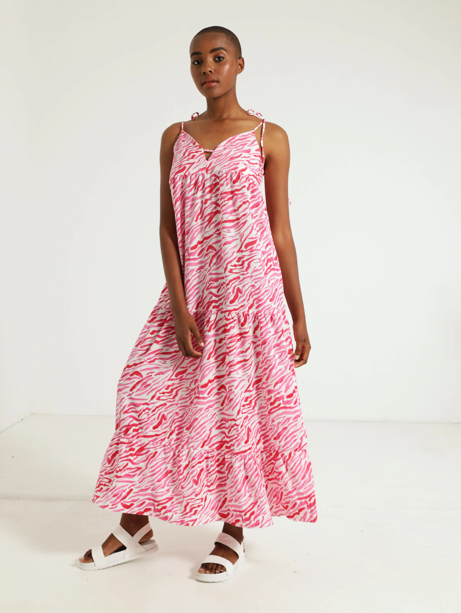 Zebra Tiered Maxi Dress - Image 2
