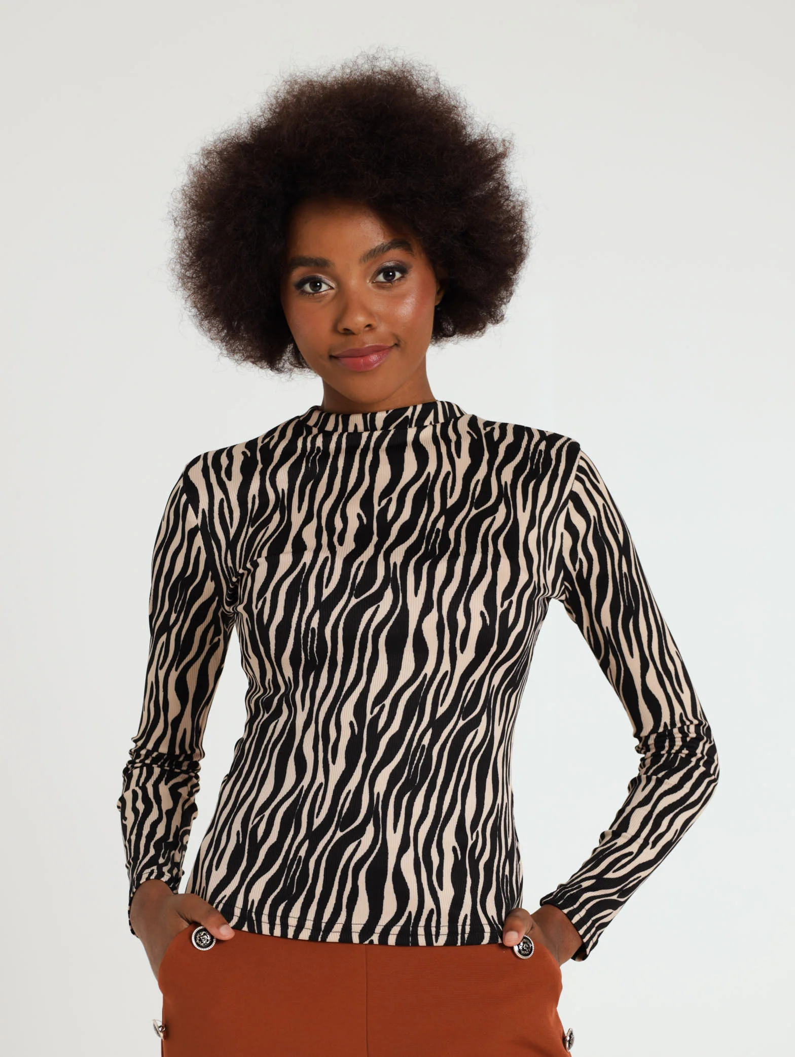 Zebra Turtle Neck